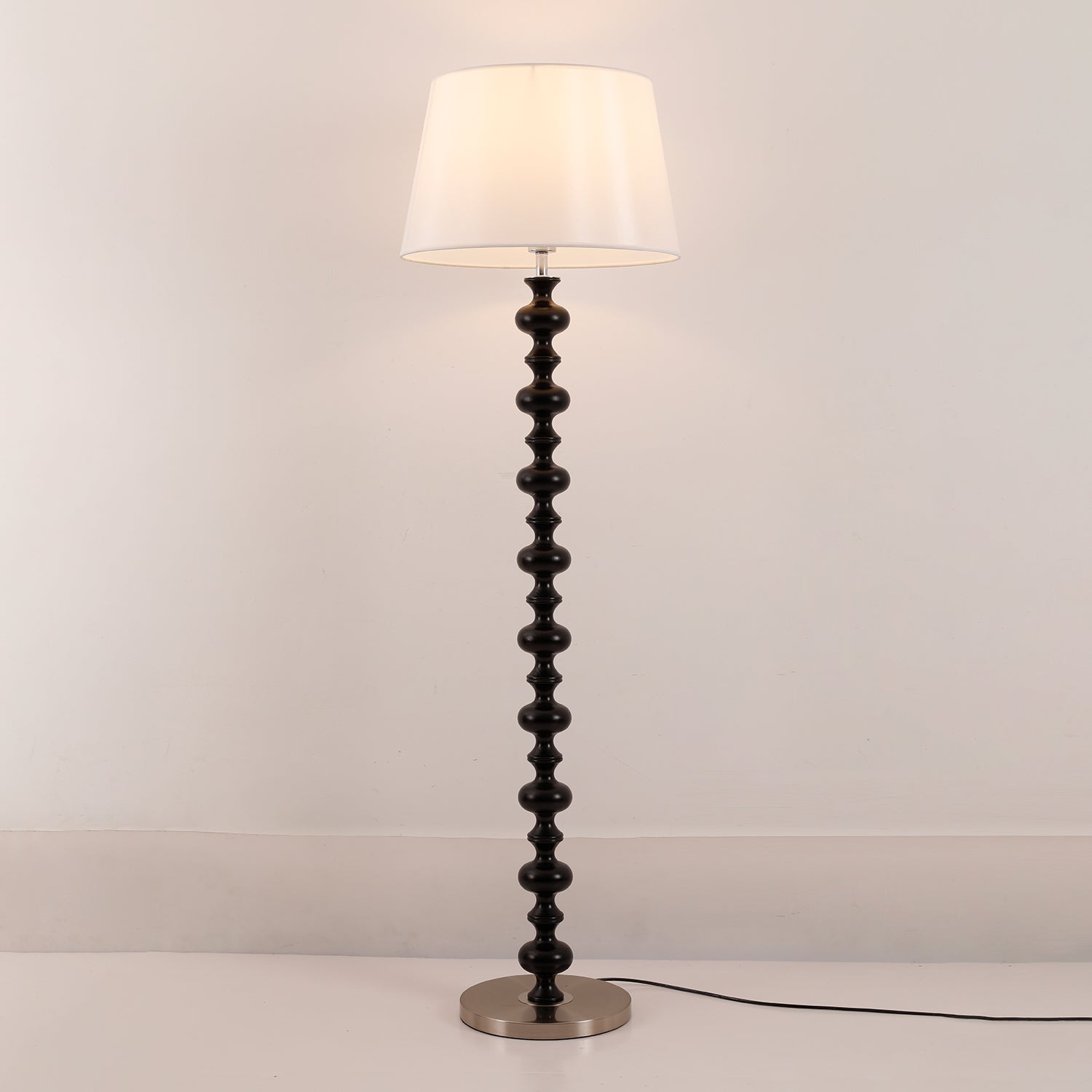 Vespe Wood Fabric Floor Lamp - Letslighting