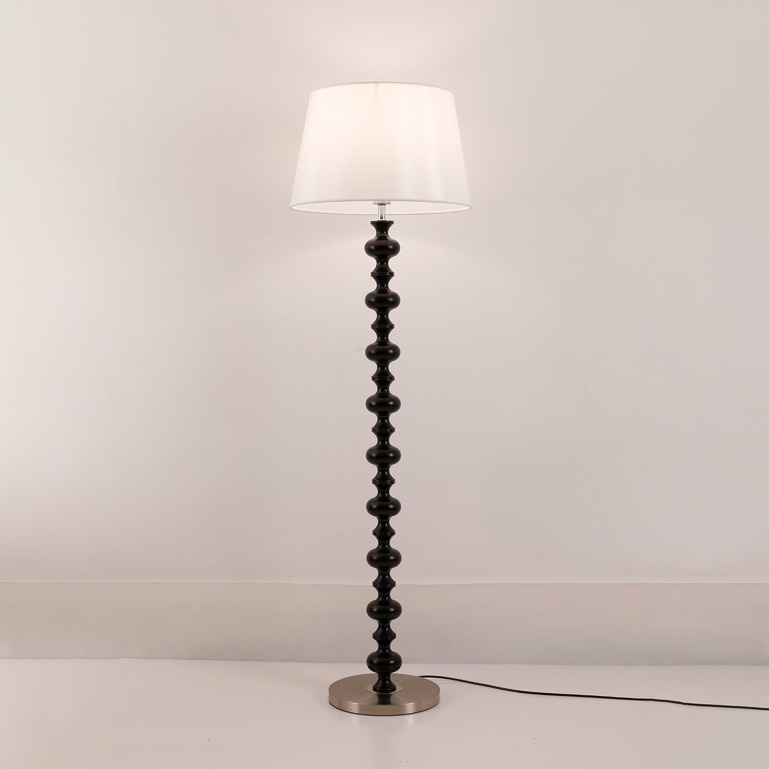 Vespe Wood Fabric Floor Lamp - Letslighting