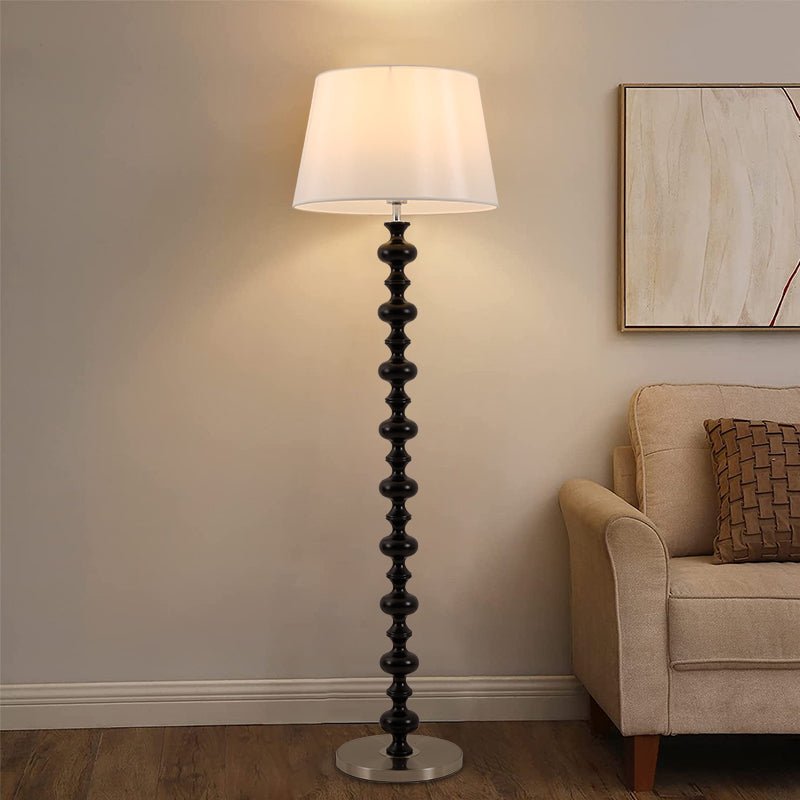 Vespe Wood Fabric Floor Lamp - Letslighting