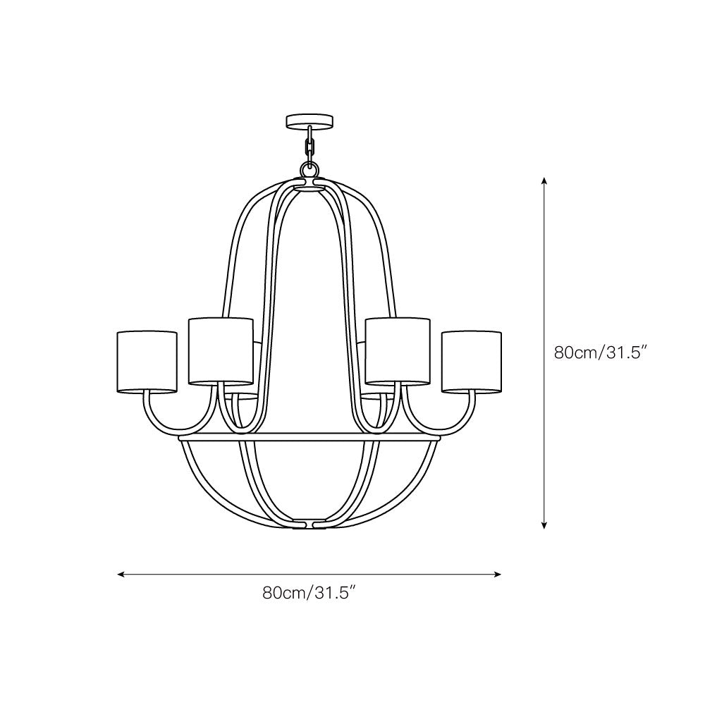 Lithe Vintage Industrial Brass Fabric Chandelier - Letslighting