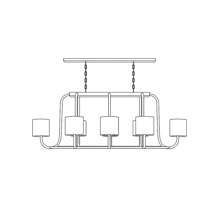 Lithe Vintage Industrial Brass Fabric Chandelier - Letslighting