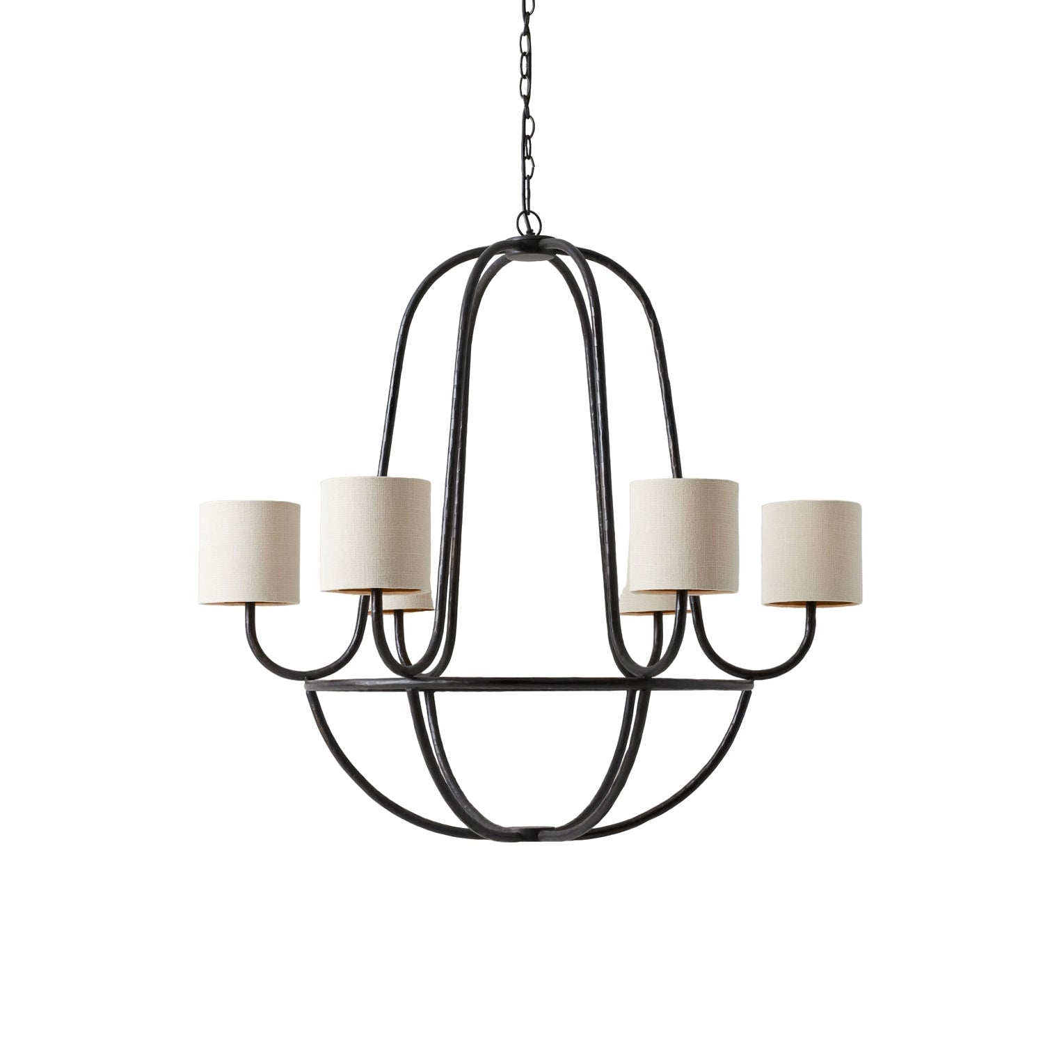 Lithe Vintage Industrial Brass Fabric Chandelier - Letslighting