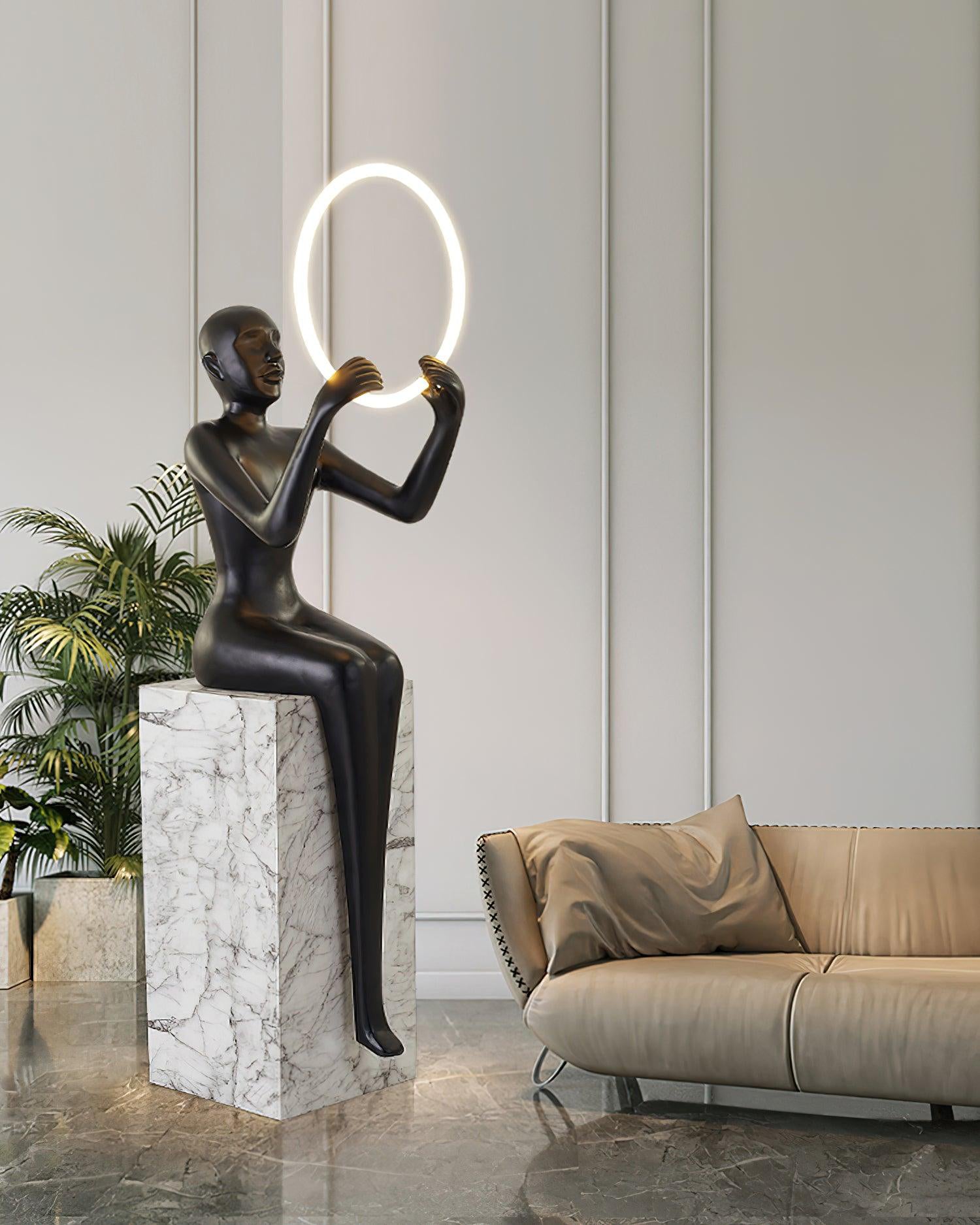 Elsilisra Sculptural Black Floor Lamp - Letslighting