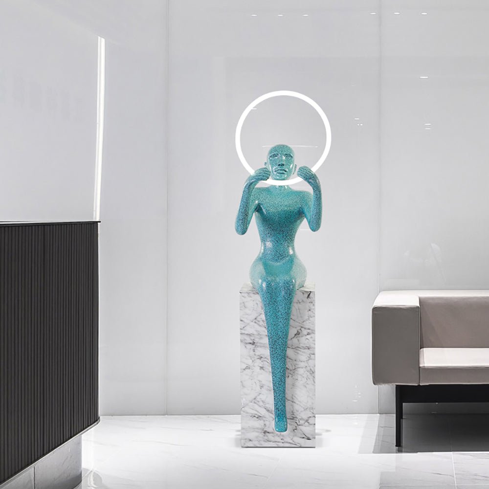 Elsilisra Sculptural Black Floor Lamp - Letslighting