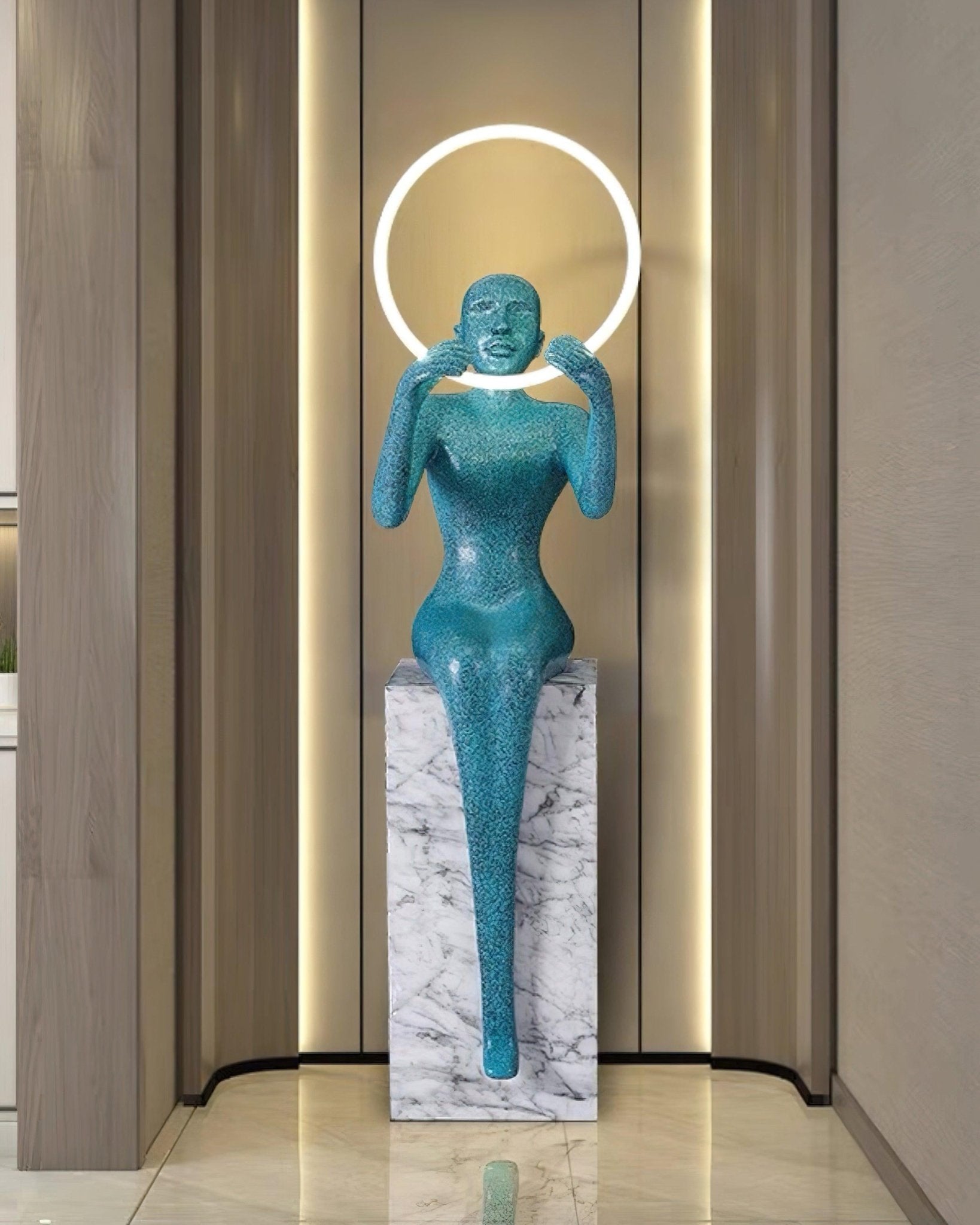 Elsilisra Sculptural Black Floor Lamp - Letslighting