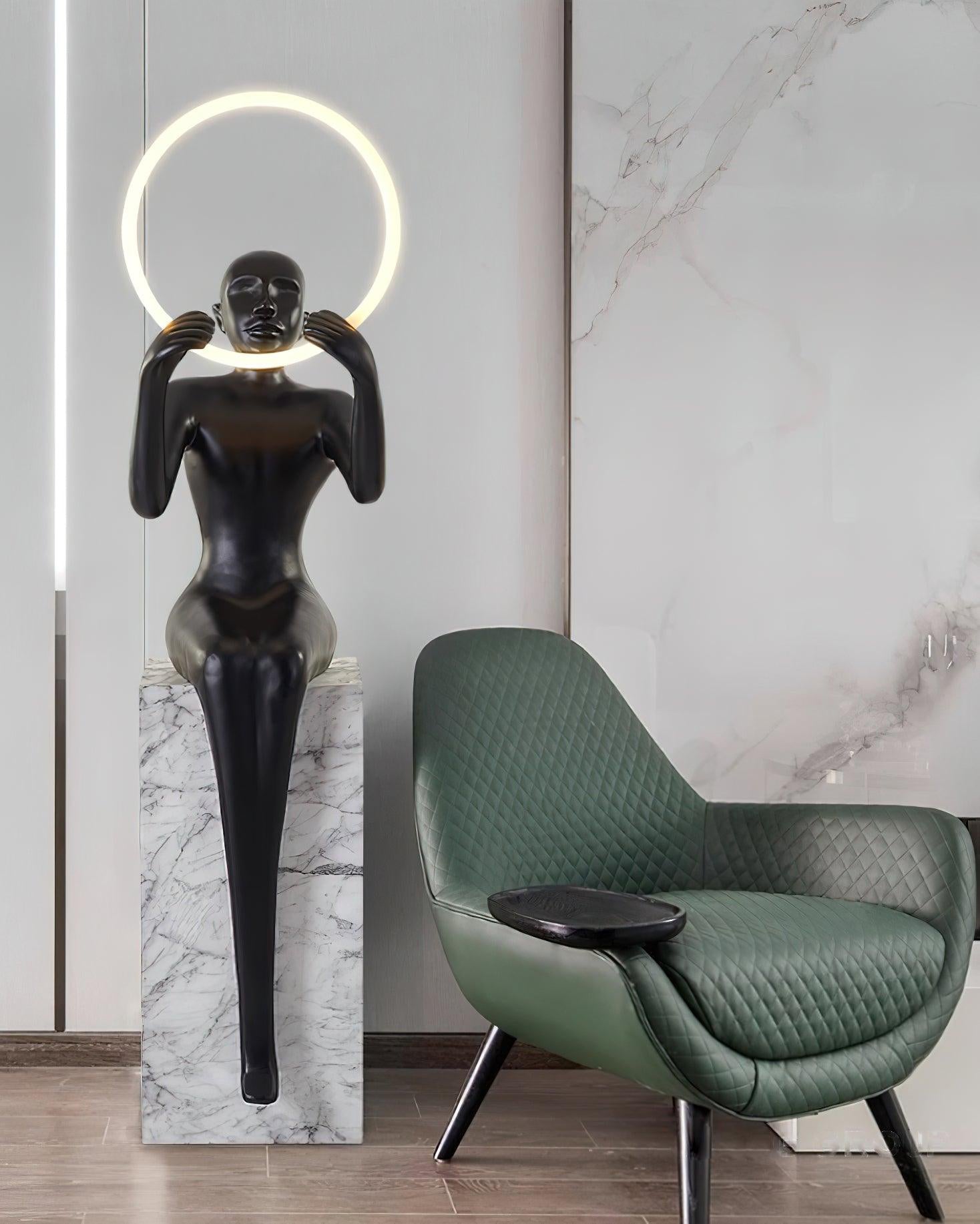 Elsilisra Sculptural Black Floor Lamp - Letslighting