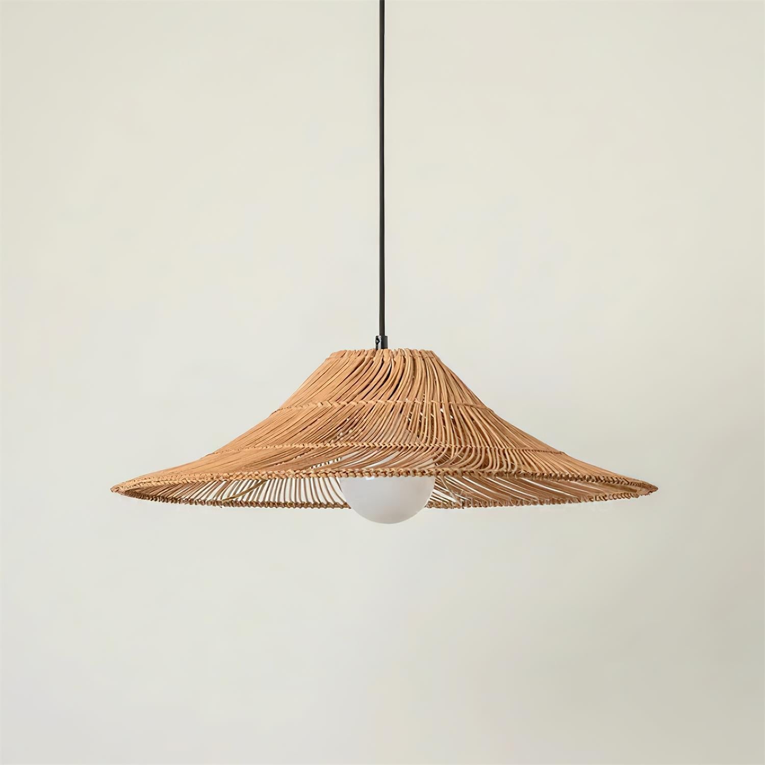 Elisa Pendant Lamp Rattan Conical Organic - Letslighting