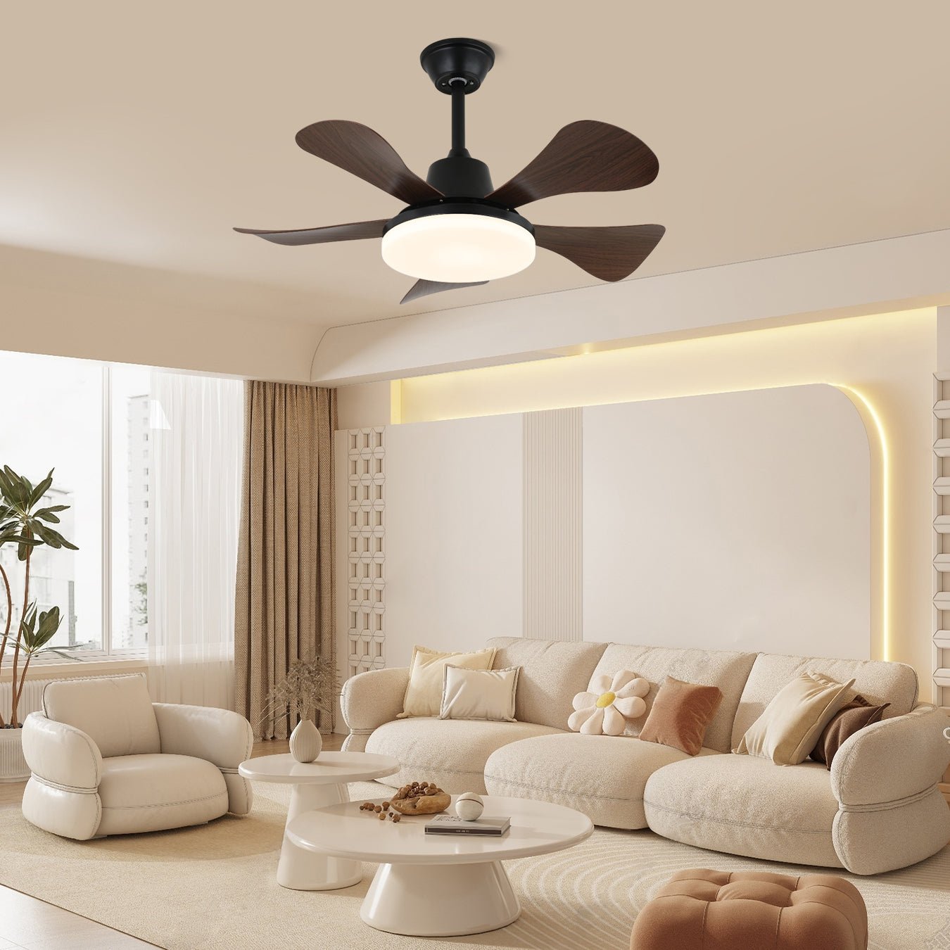 Aveline Wood Ceiling Fan Light - Letslighting