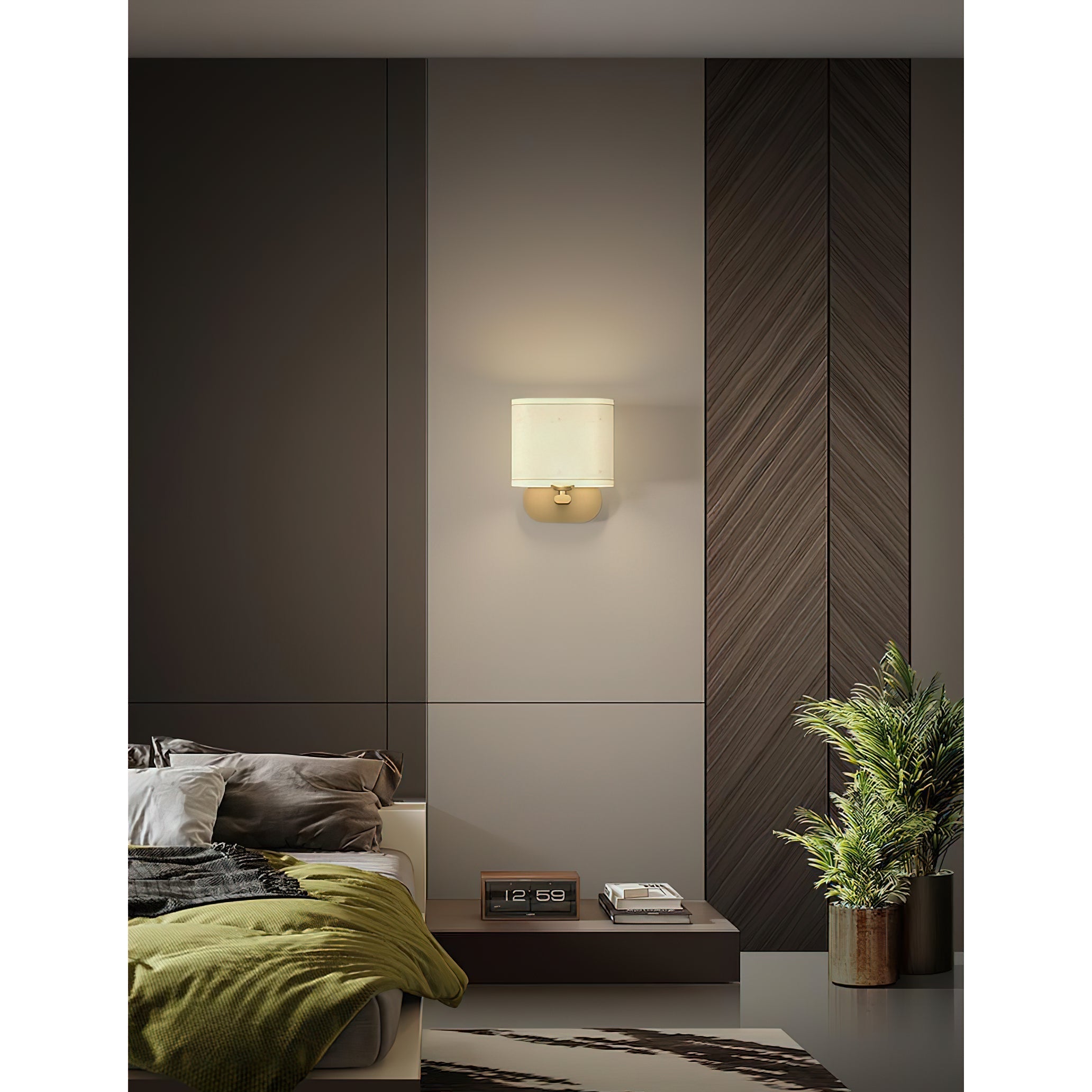 Myth Modern Minimalist Brass Fabric Wall Lamp - Letslighting