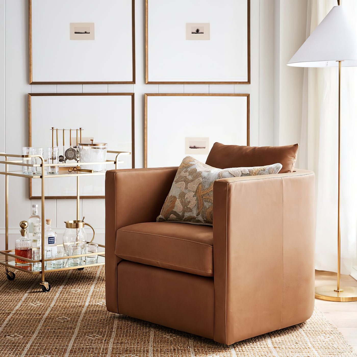 Ersilil Minimalist Brass Floor Lamp - Letslighting