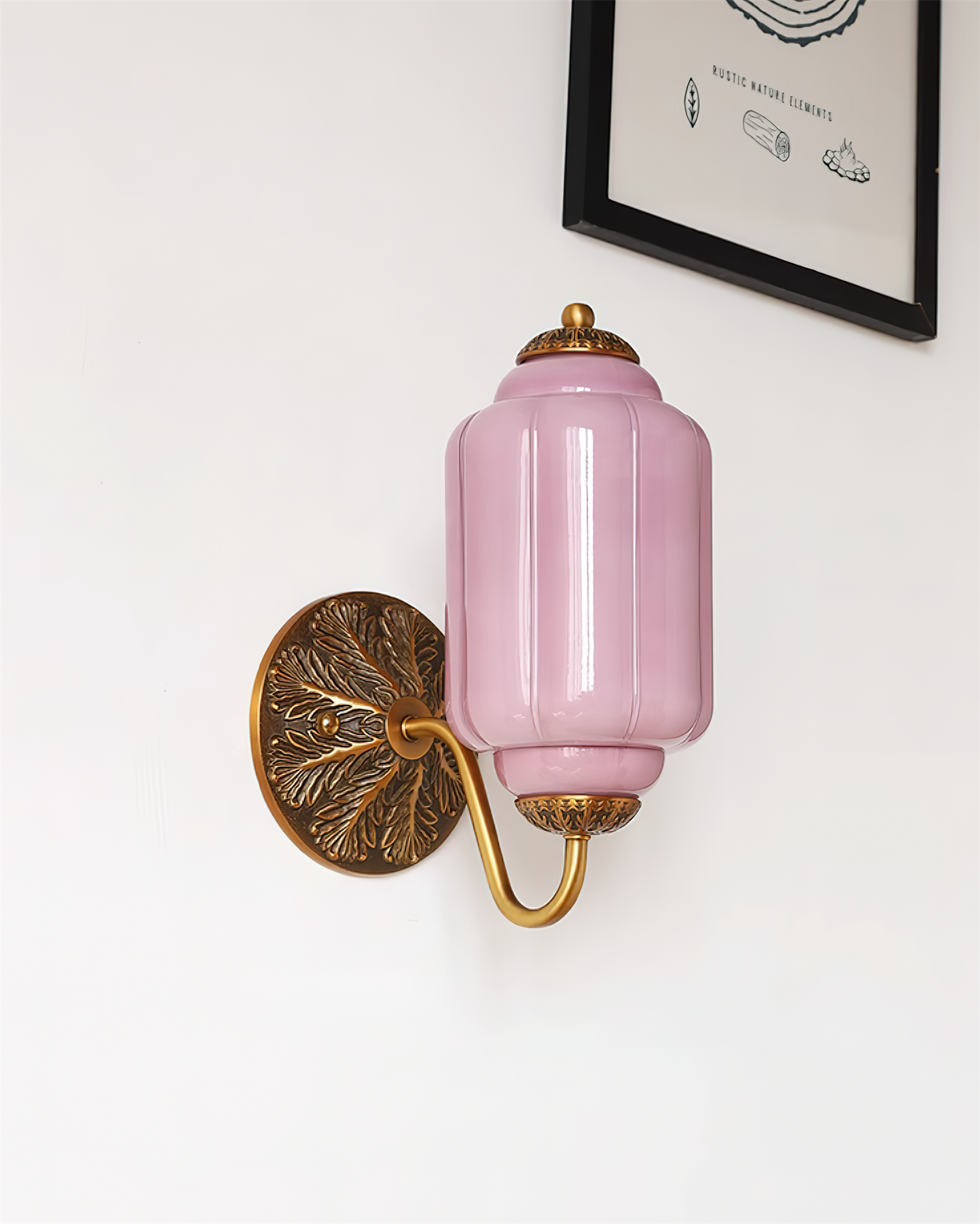 Melvane Vintage Pink Glass Wall Sconce - Letslighting
