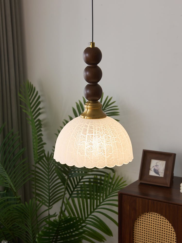 Avshaara Traditional Elegance Vintage Fabric Wood Pendant Light - Letslighting