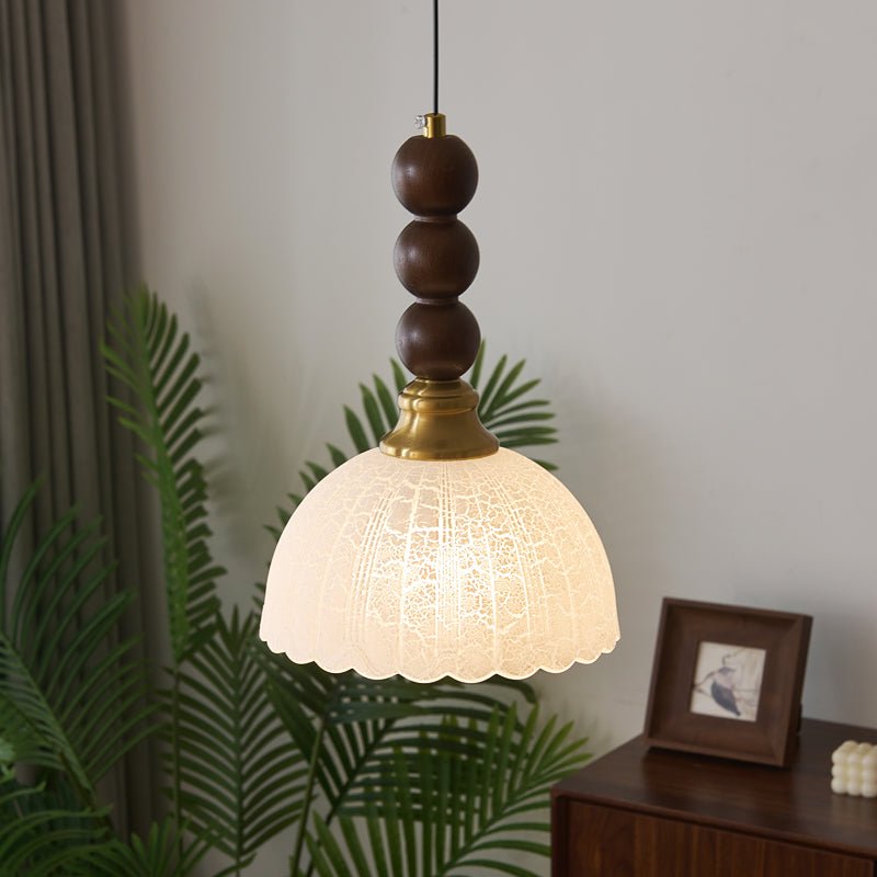 Avshaara Traditional Elegance Vintage Fabric Wood Pendant Light - Letslighting