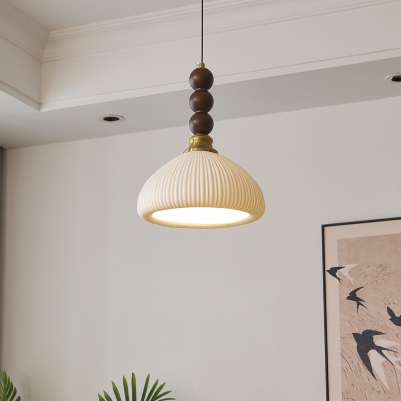 Avshaara Traditional Elegance Vintage Fabric Wood Pendant Light - Letslighting