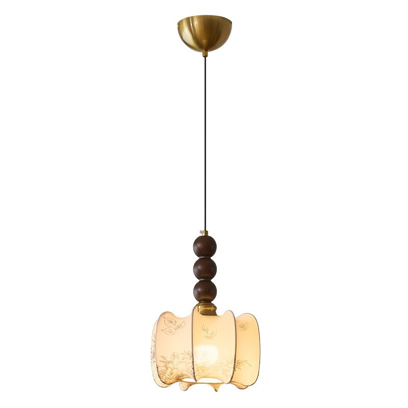 Avshaara Traditional Elegance Vintage Fabric Wood Pendant Light - Letslighting