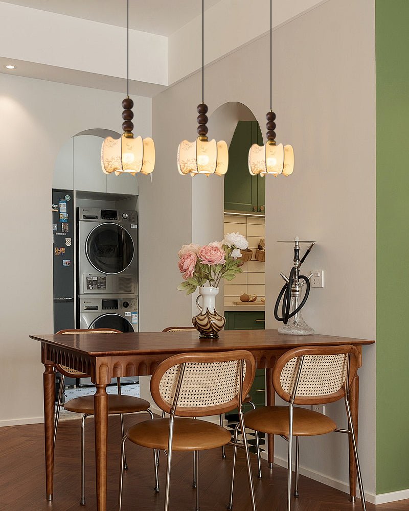 Avshaara Traditional Elegance Vintage Fabric Wood Pendant Light - Letslighting