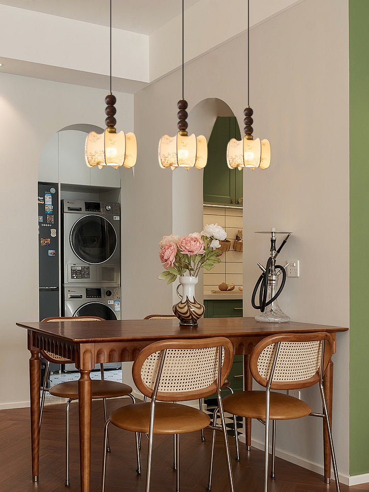 Avshaara Traditional Elegance Vintage Fabric Wood Pendant Light - Letslighting