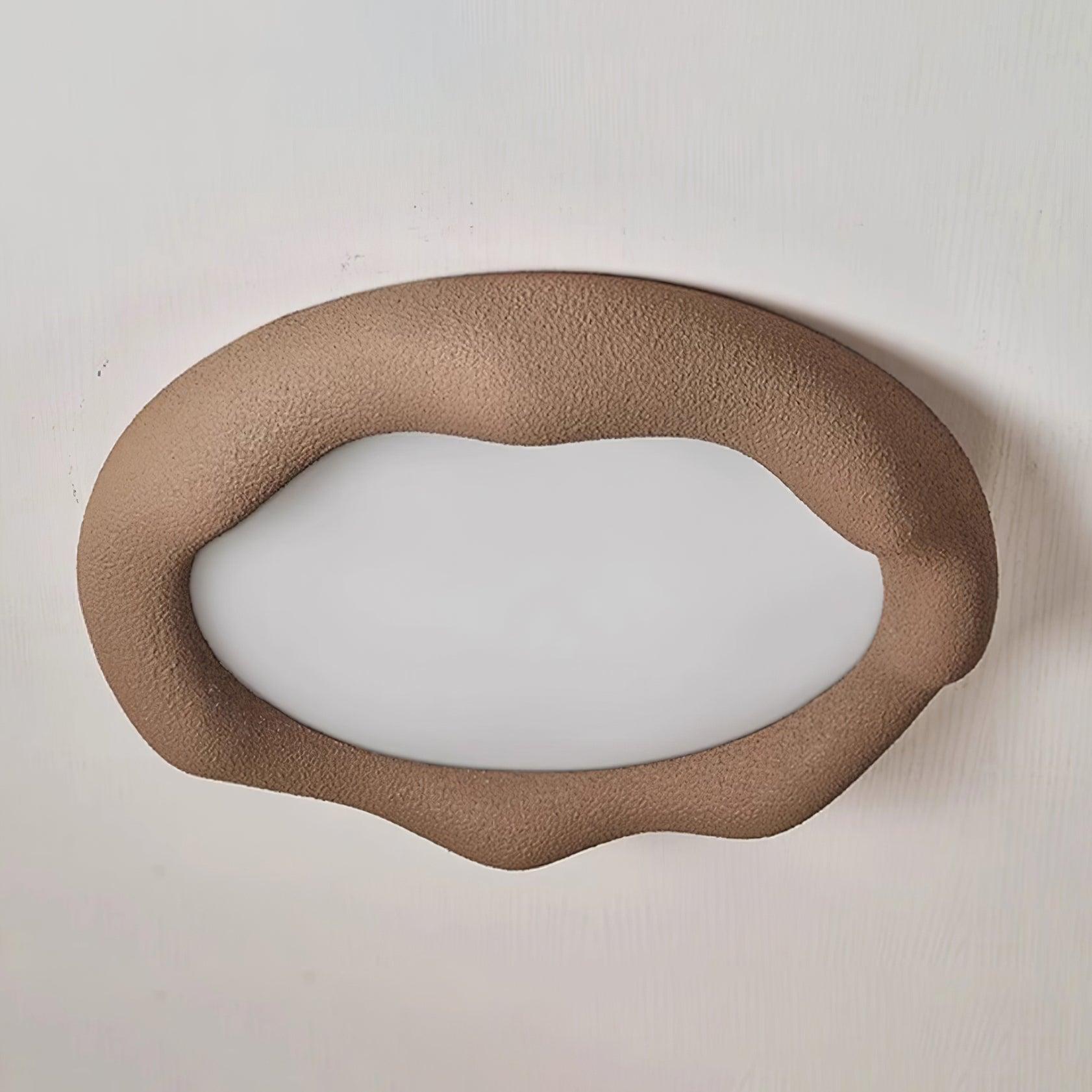 Ceiling Light Organic Resin and Fiberglass Fixture in Beige - Letslighting