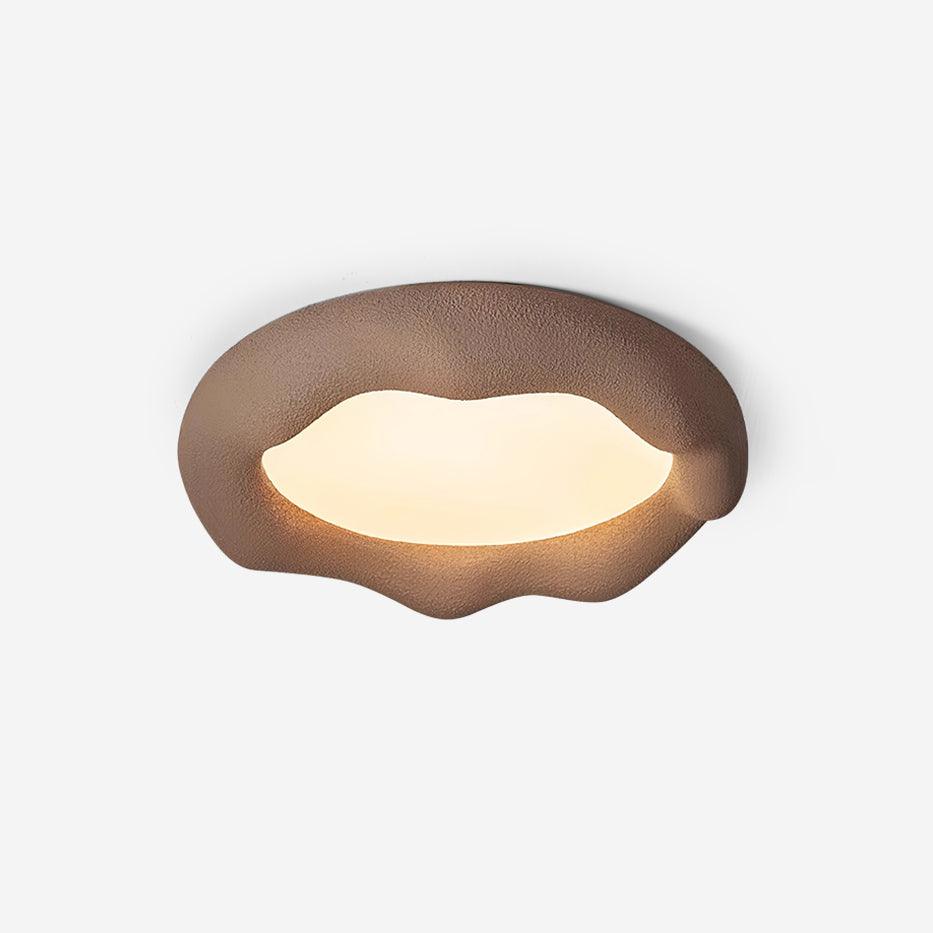 Ceiling Light Organic Resin and Fiberglass Fixture in Beige - Letslighting