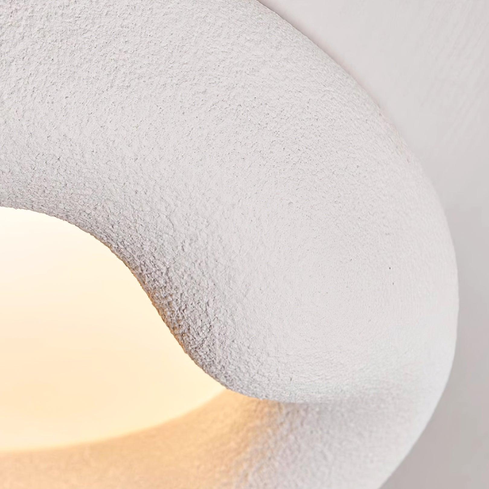 Ceiling Light Organic Resin and Fiberglass Fixture in Beige - Letslighting