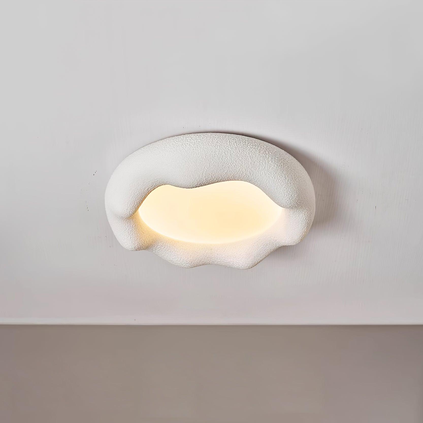 Ceiling Light Organic Resin and Fiberglass Fixture in Beige - Letslighting