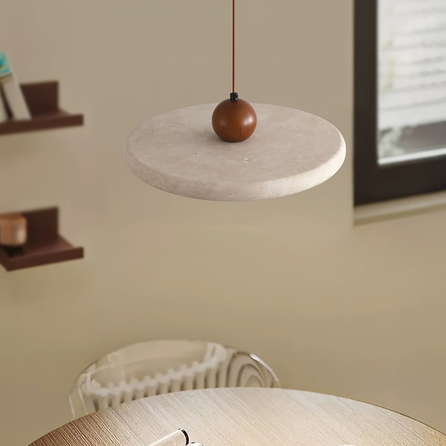Eurliryra Disc Sphere Travertine Pendant Light - Letslighting