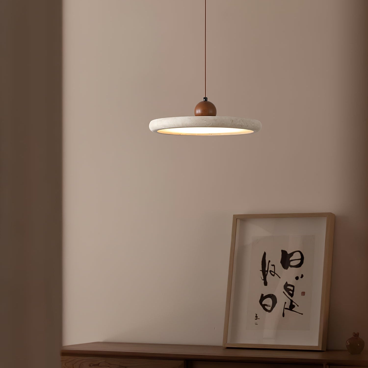 Eurliryra Disc Sphere Travertine Pendant Light - Letslighting