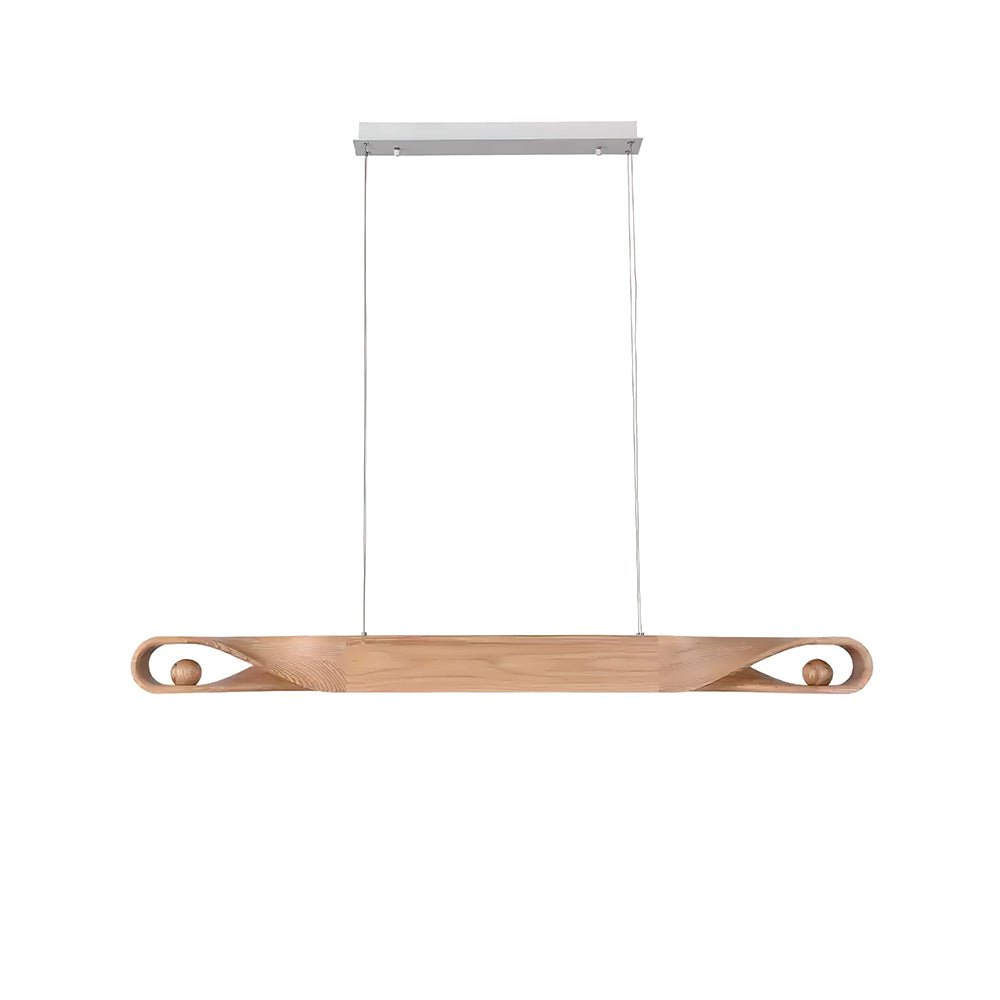Lustra Pendant Lamp Wood Curved Minimalist - Letslighting