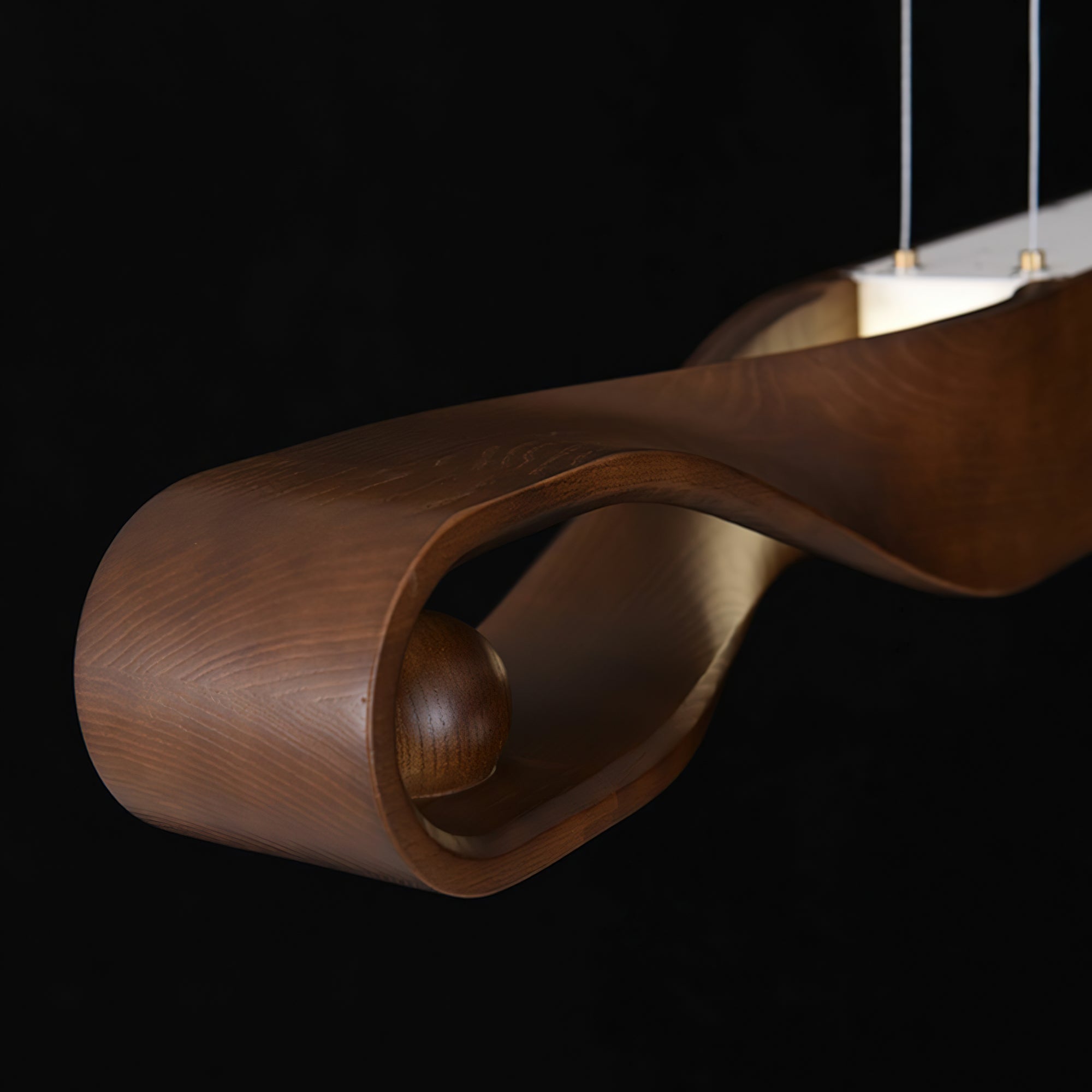 Lustra Pendant Lamp Wood Curved Minimalist - Letslighting
