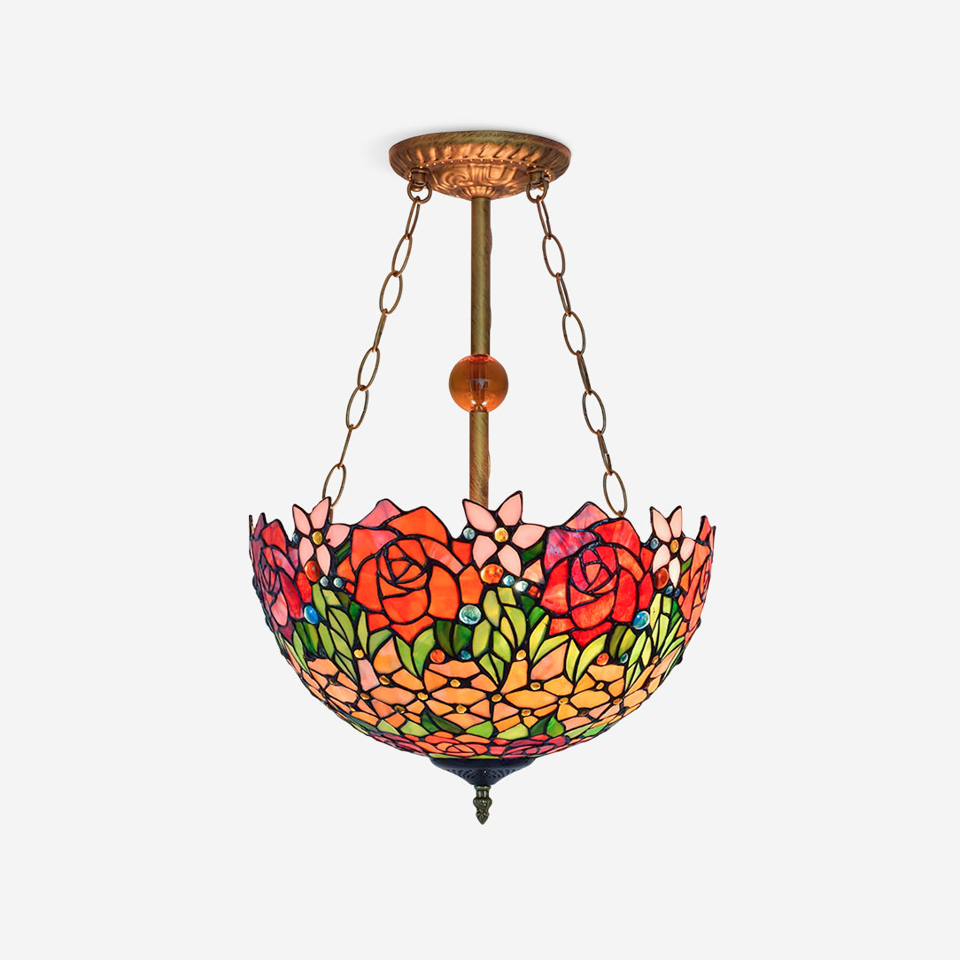 Chandelier Tiffany Bowl-shaped Rose gypsum