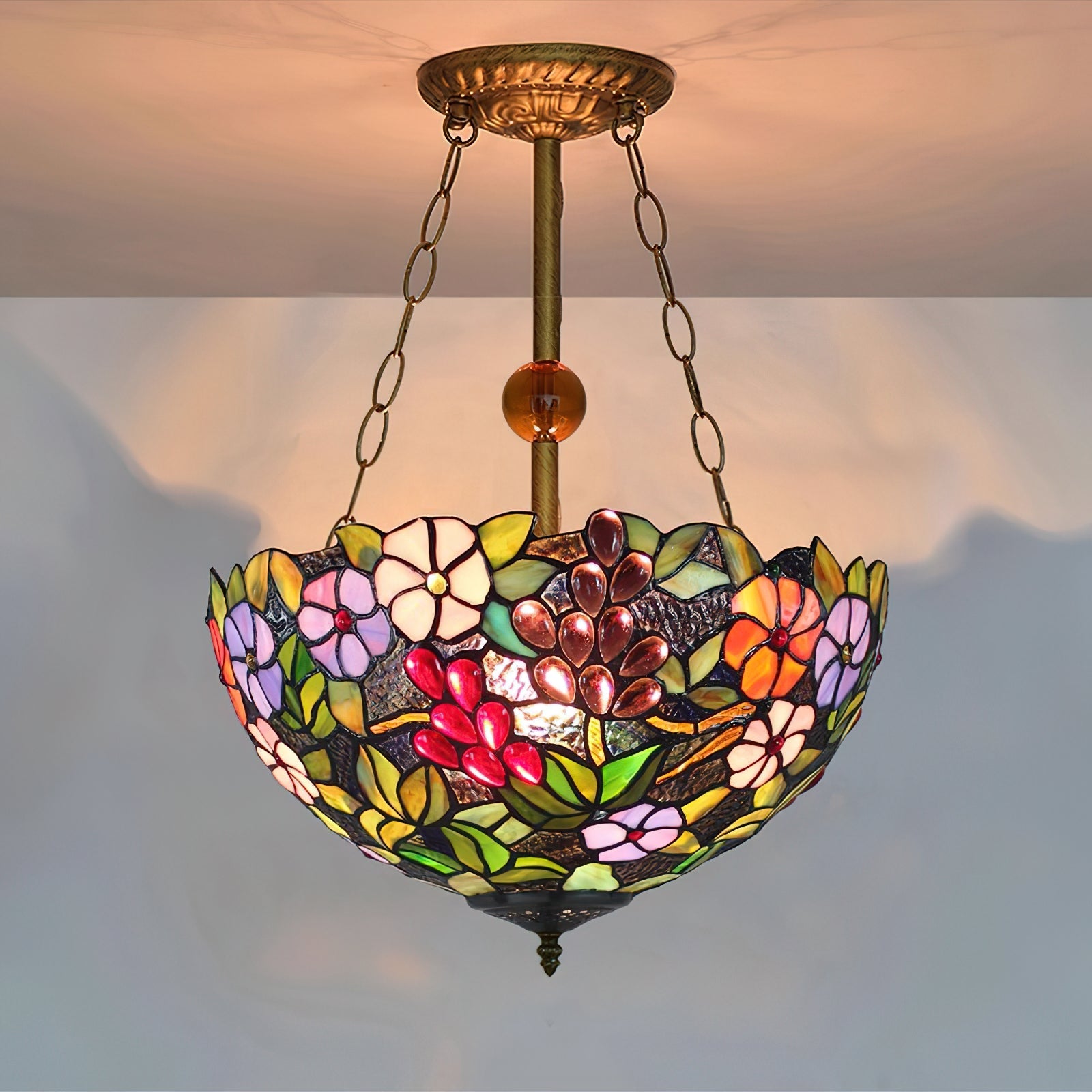 Chandelier Tiffany Bowl-shaped Rose gypsum