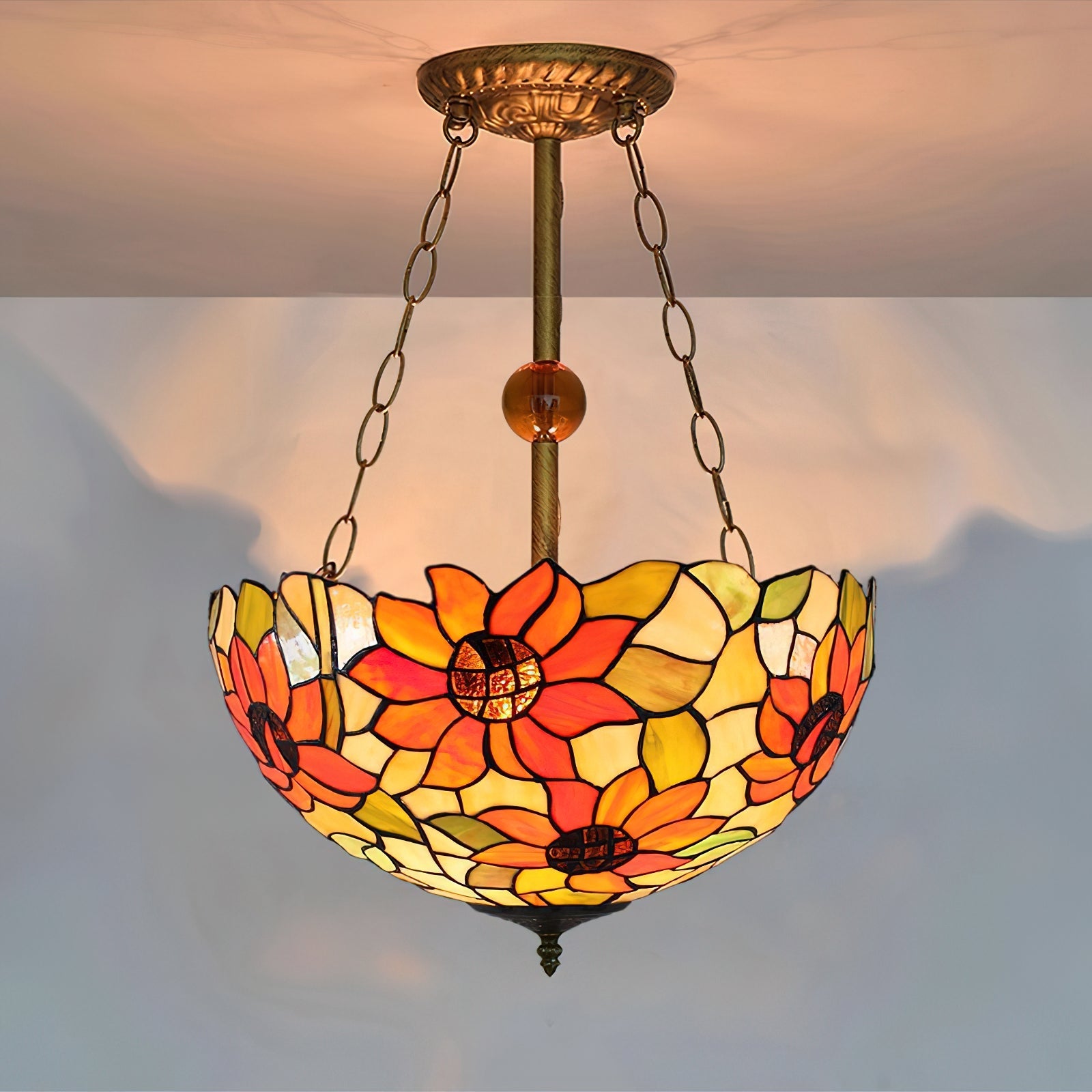 Chandelier Tiffany Bowl-shaped Rose gypsum