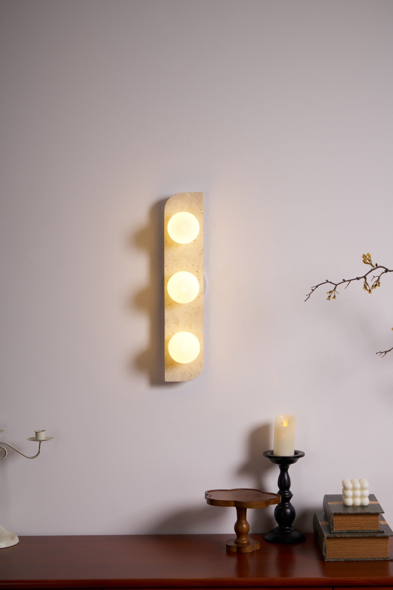 Alsilis Minimalist Travertine Wall Light - Letslighting
