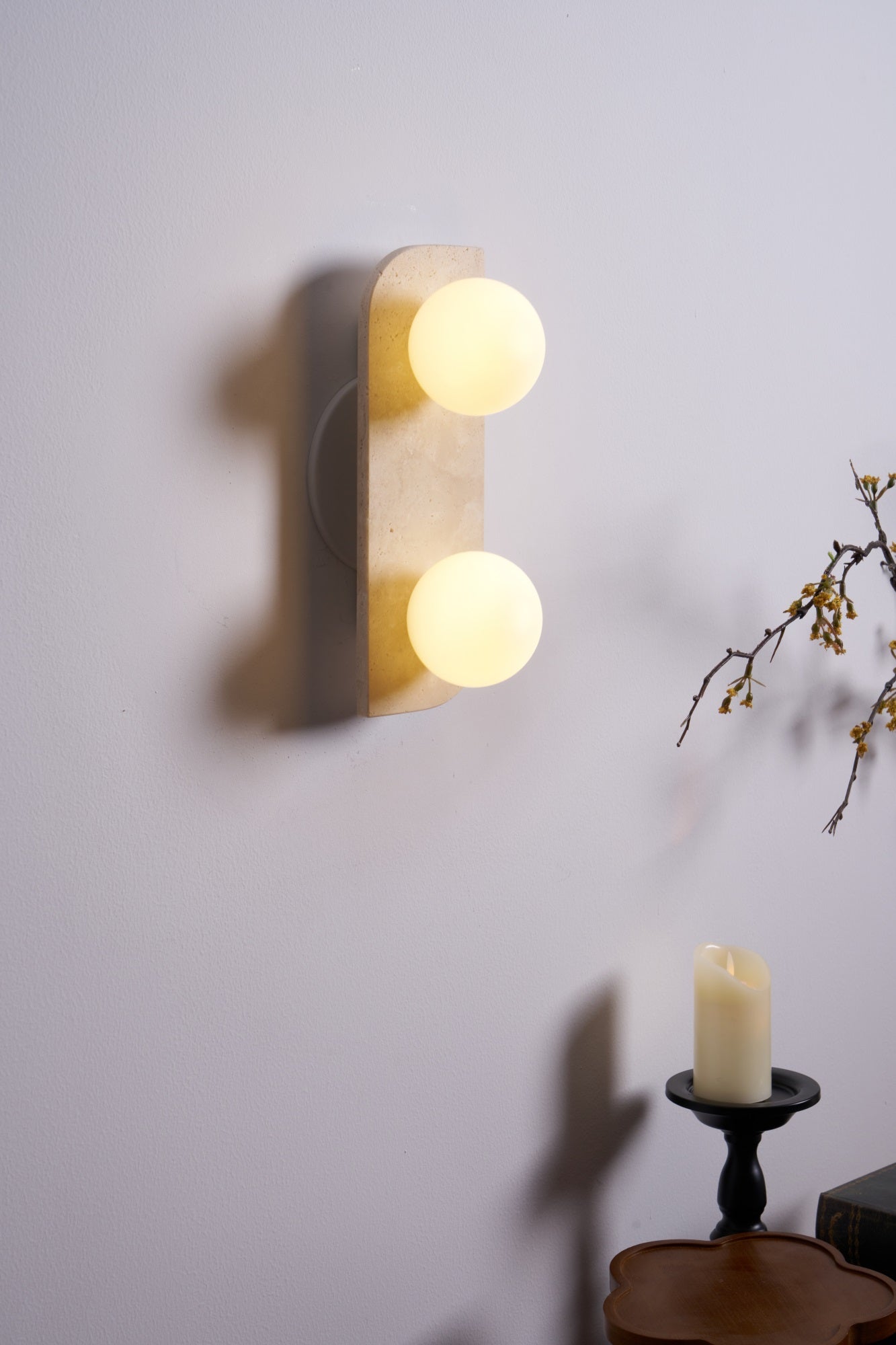 Alsilis Minimalist Travertine Wall Light - Letslighting