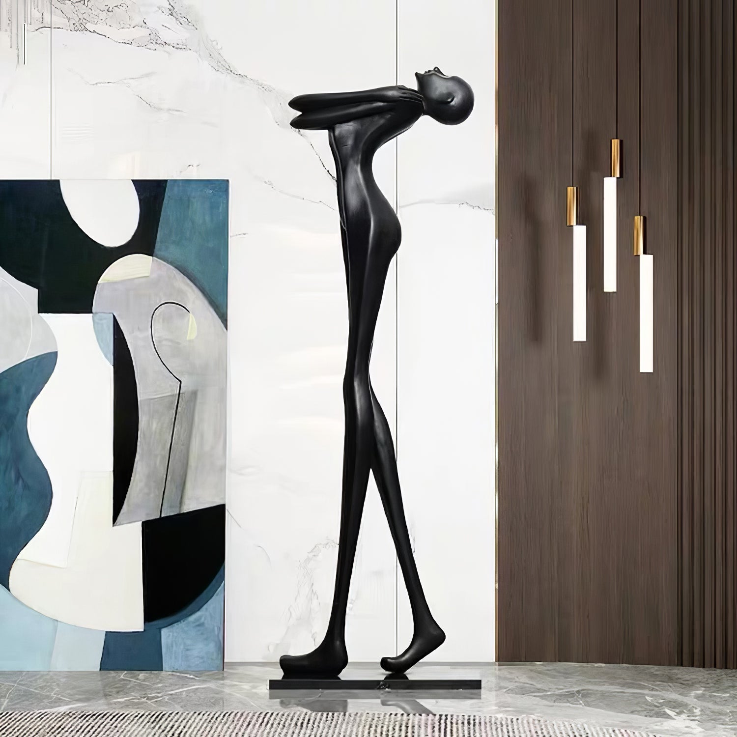 Ersolion Sculptural Fiberglass Floor Lamp - Letslighting
