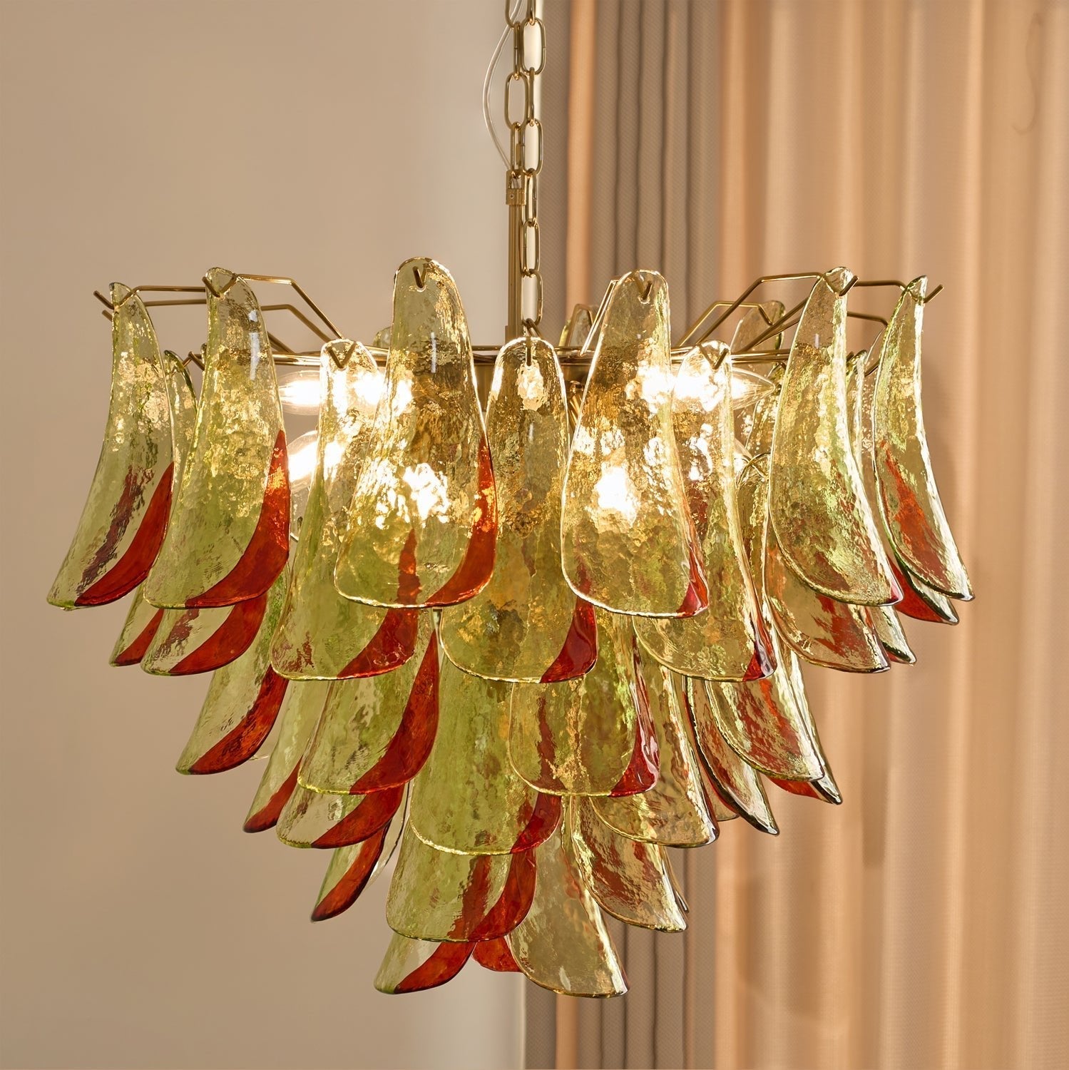 Aurora Chandelier Murano Glass Petal Elegant - Letslighting