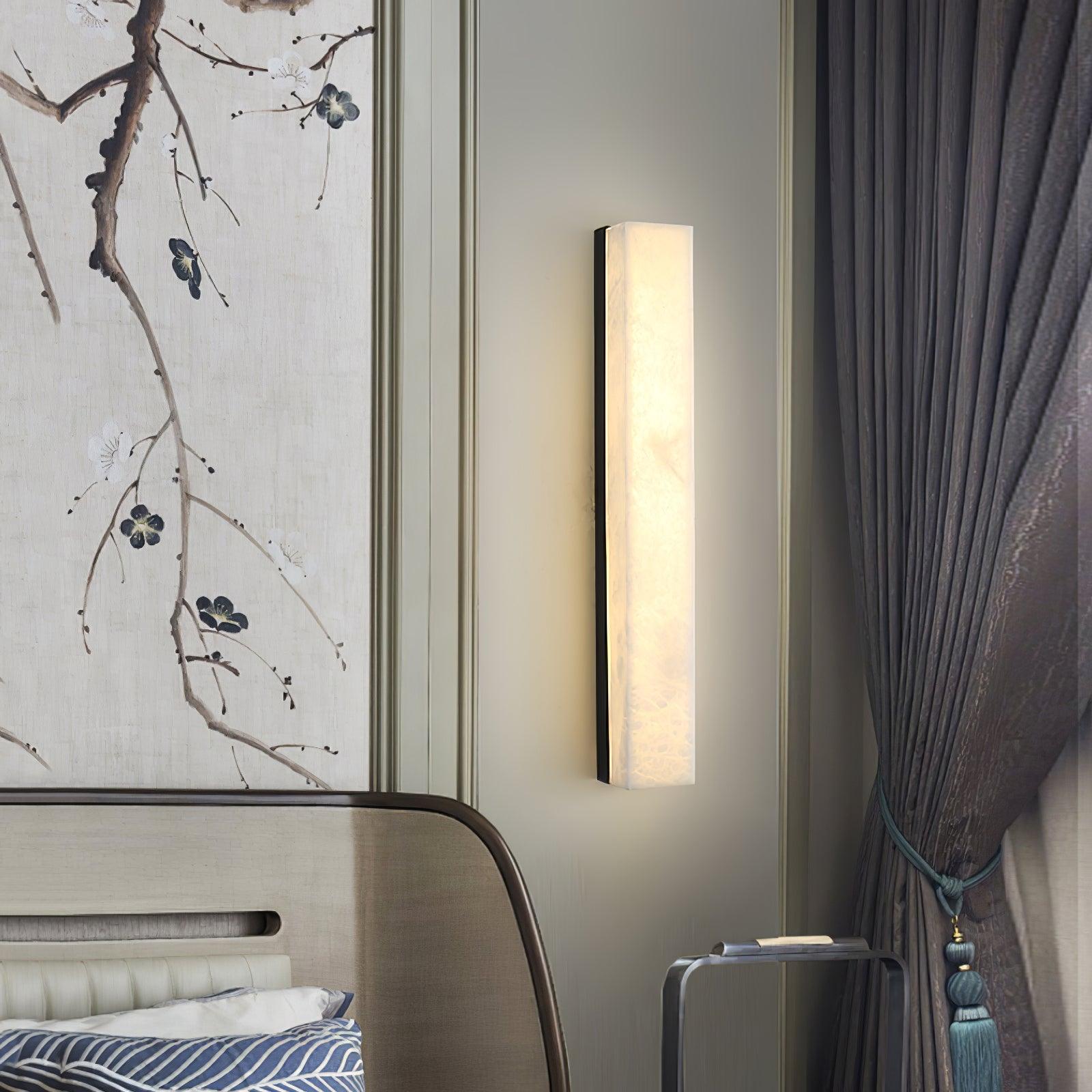 Kristy Linear Brass Alabaster Wall Lamp