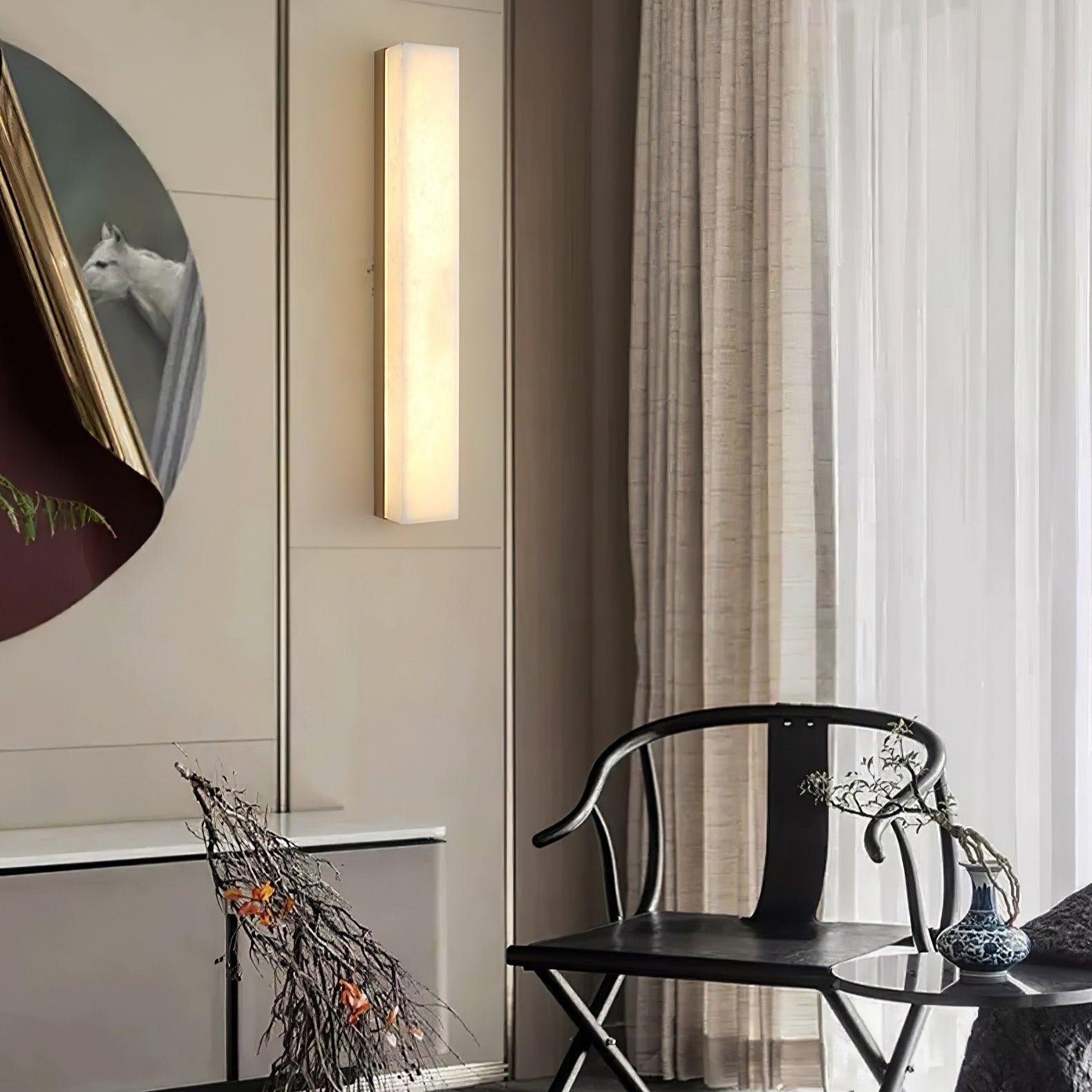 Kristy Linear Brass Alabaster Wall Lamp