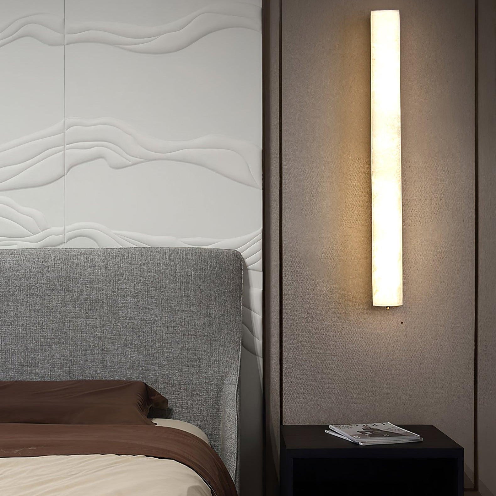 Kristy Linear Brass Alabaster Wall Lamp