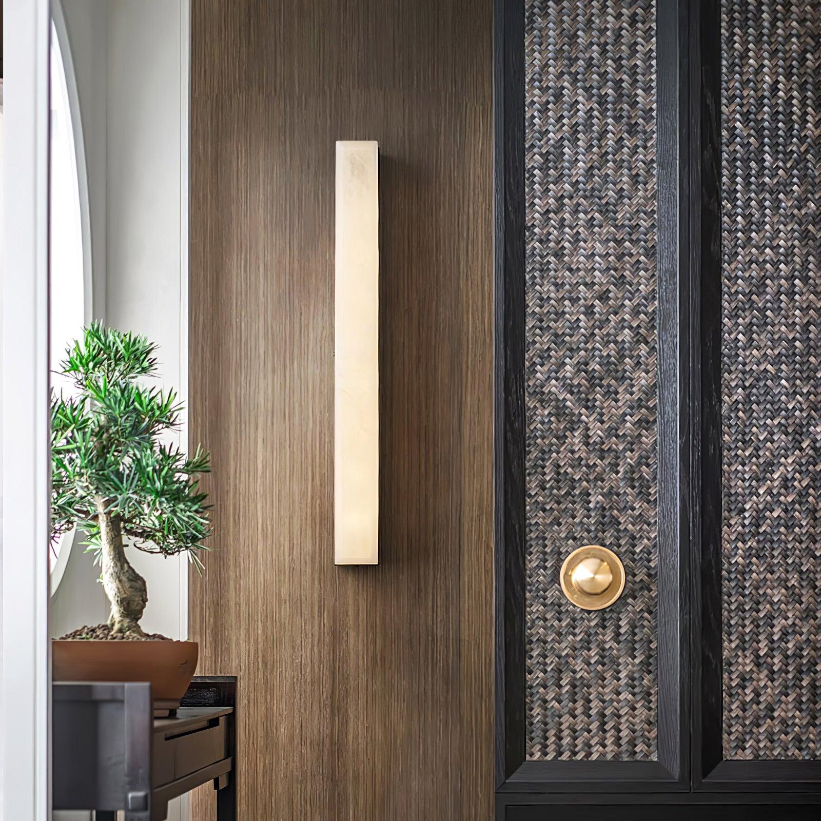 Kristy Linear Brass Alabaster Wall Lamp