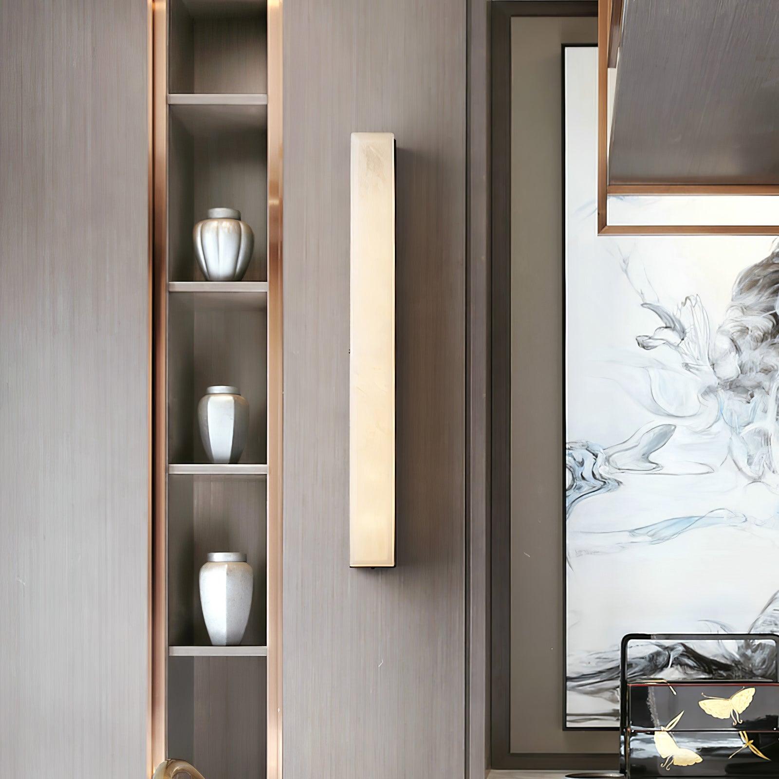 Kristy Linear Brass Alabaster Wall Lamp