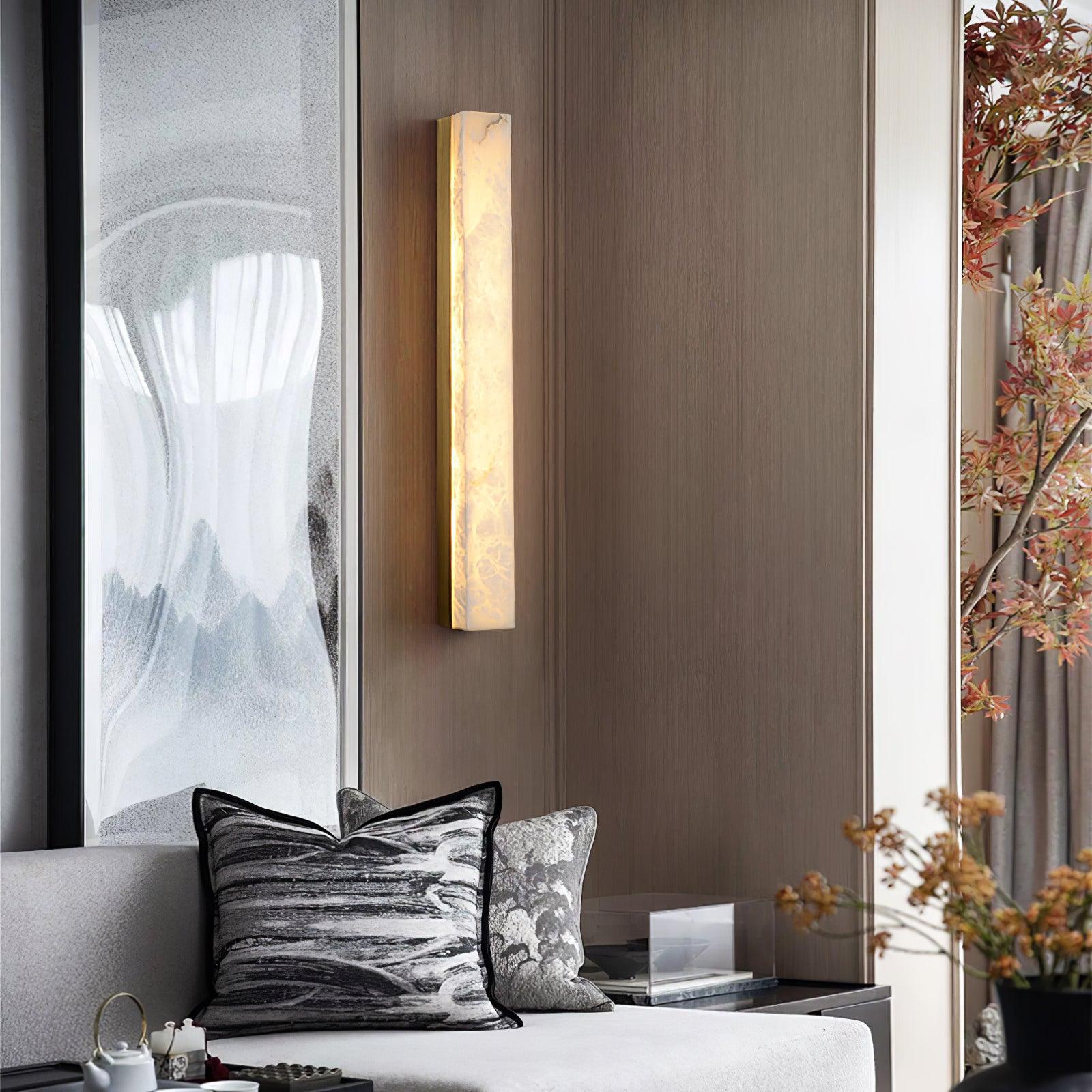 Kristy Linear Brass Alabaster Wall Lamp