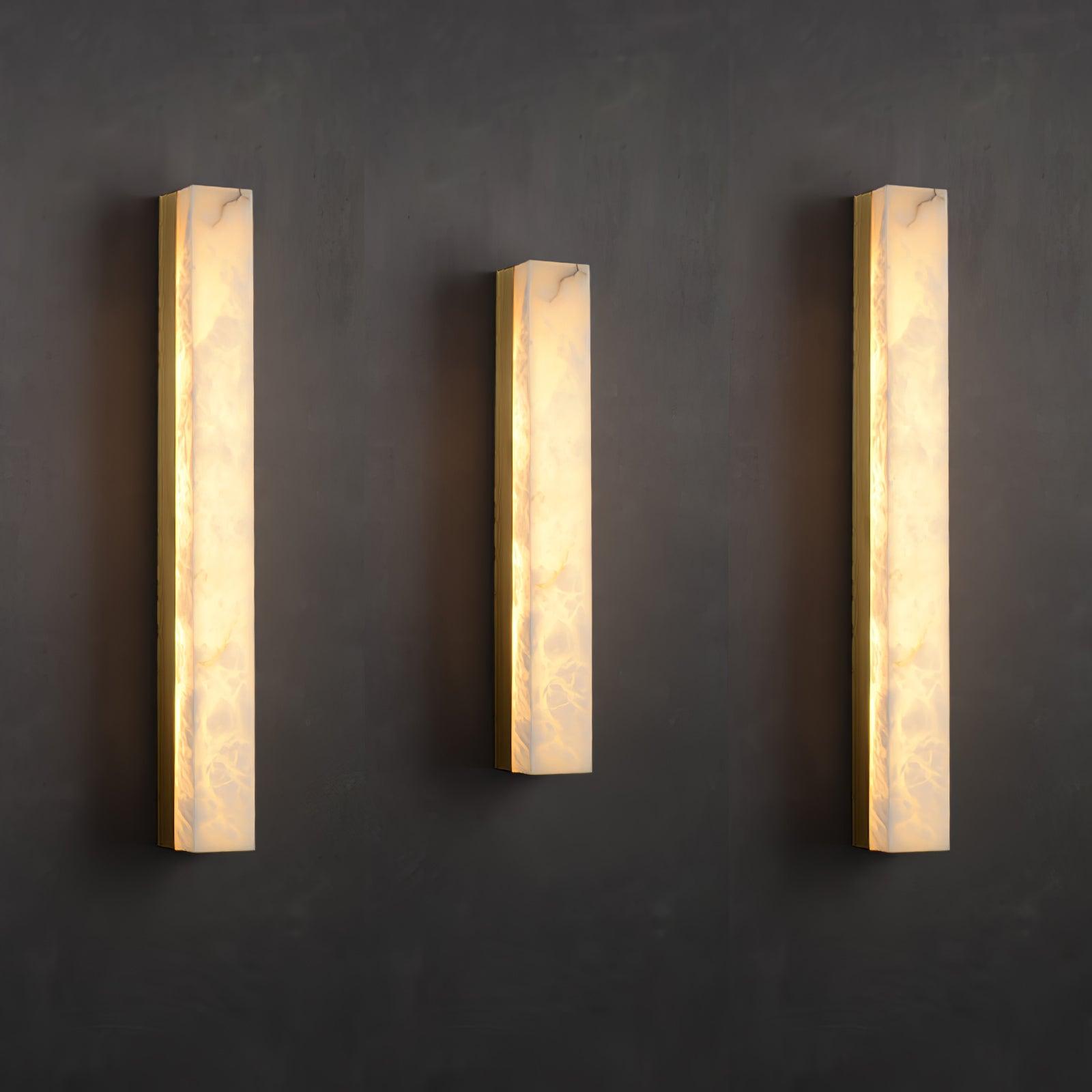 Kristy Linear Brass Alabaster Wall Lamp