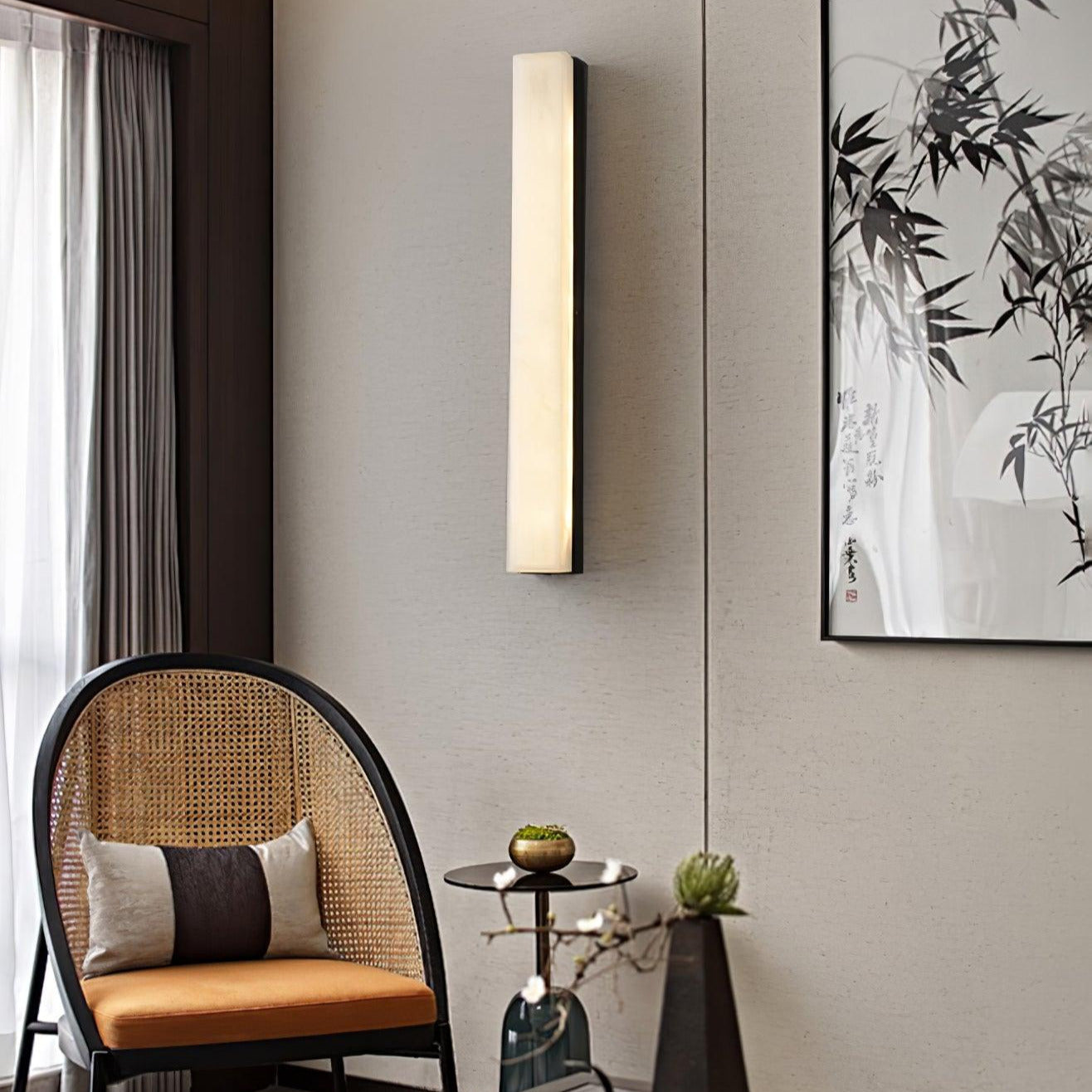 Kristy Linear Brass Alabaster Wall Lamp
