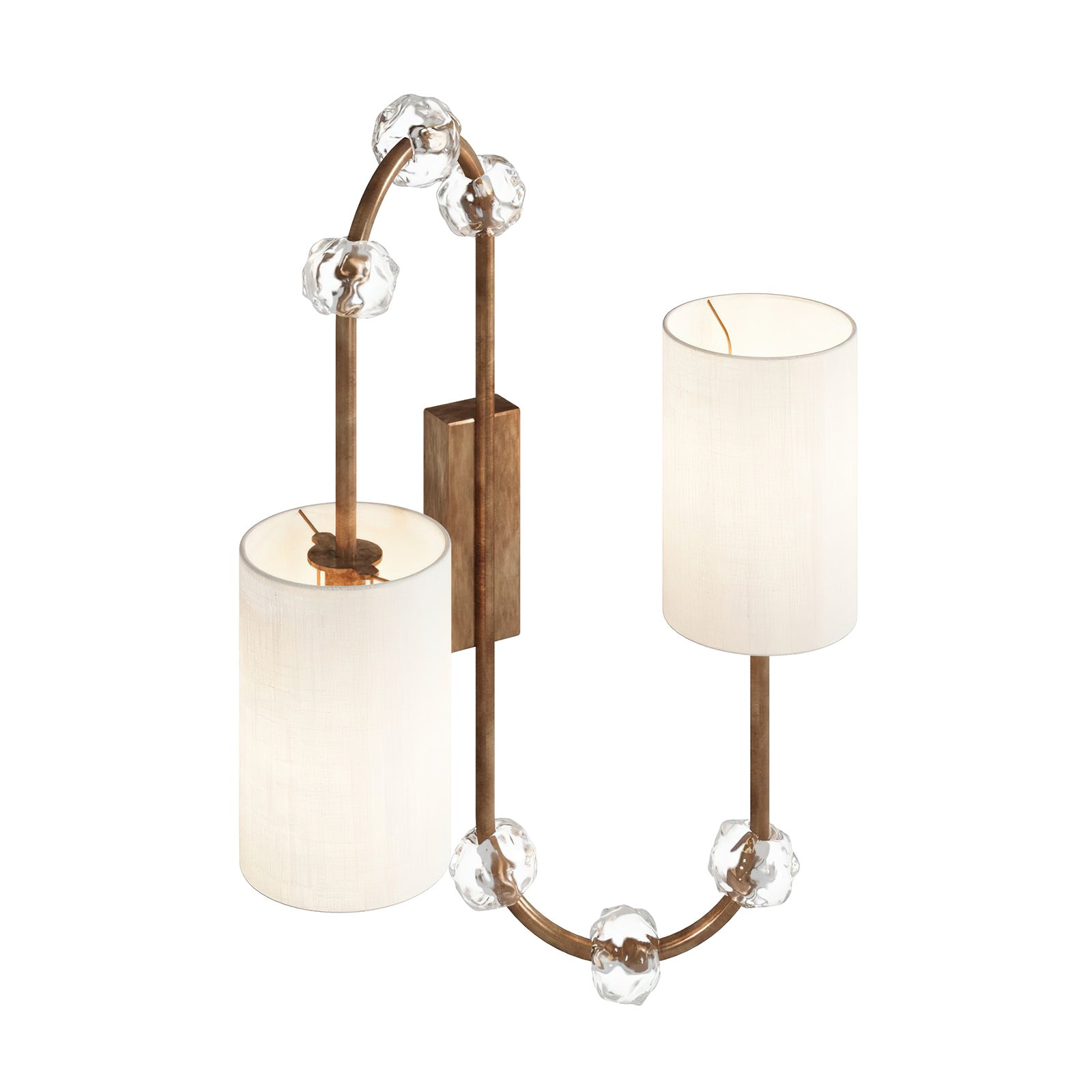 Rune Vintage Industrial Fabric Crystal Wall Lamp - Letslighting
