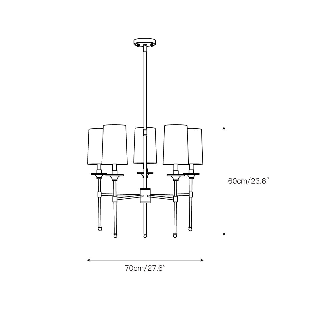 Armiriel Vintage Industrial Brass Fabric Chandelier - Letslighting