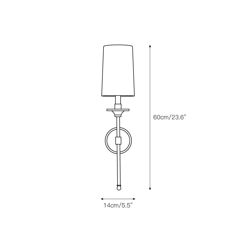 Esileth Vintage Industrial Brass Fabric Wall Lamp - Letslighting