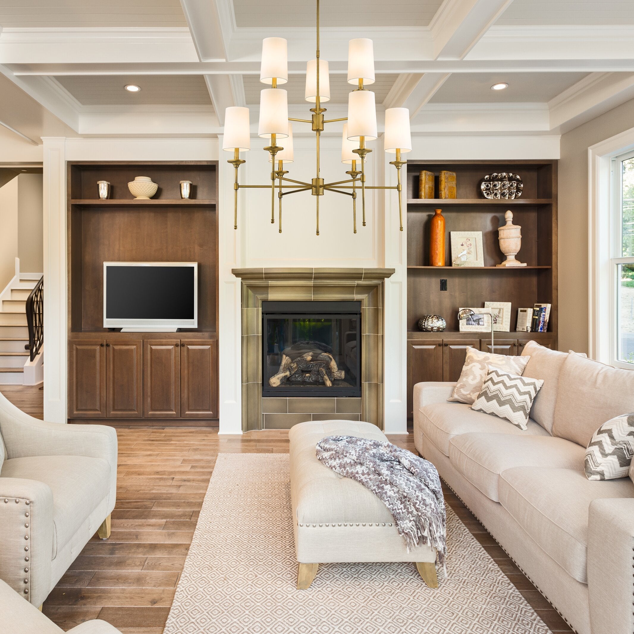 Armiriel Vintage Industrial Brass Fabric Chandelier - Letslighting