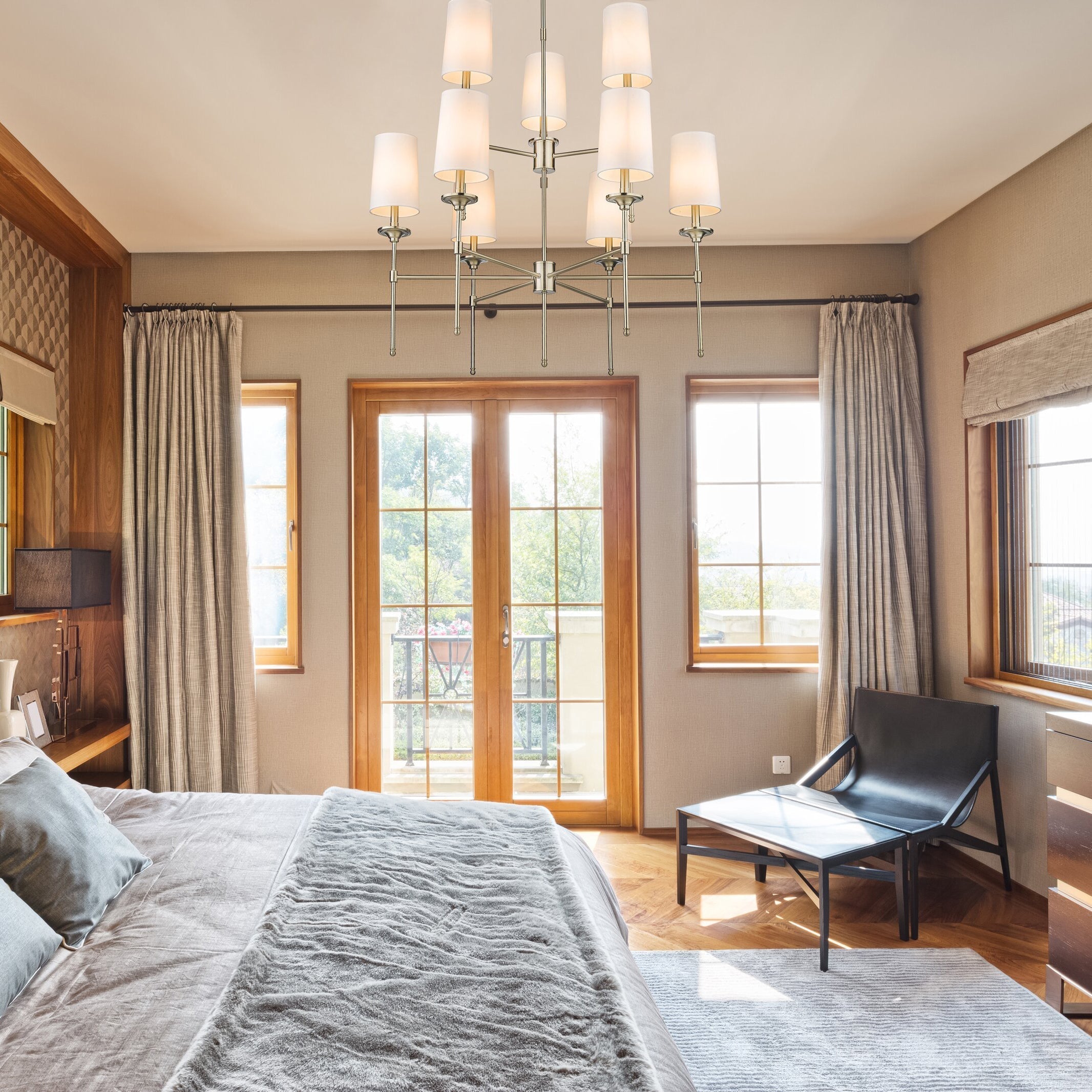 Armiriel Vintage Industrial Brass Fabric Chandelier - Letslighting