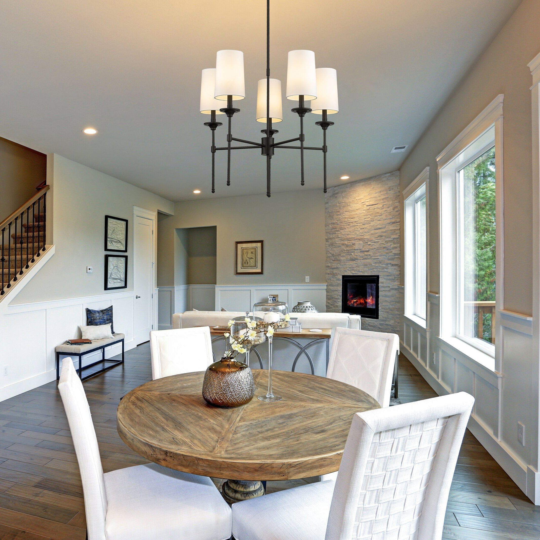 Armiriel Vintage Industrial Brass Fabric Chandelier - Letslighting